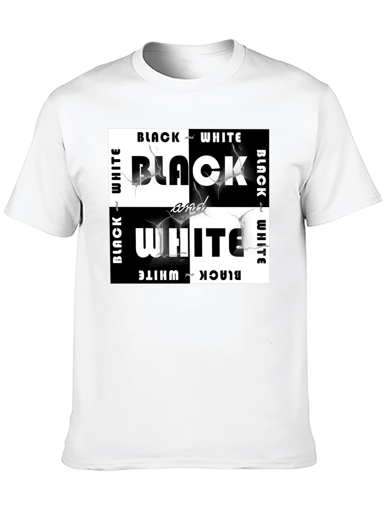 Black Black & White Graphic Tee - Modern Style view 10