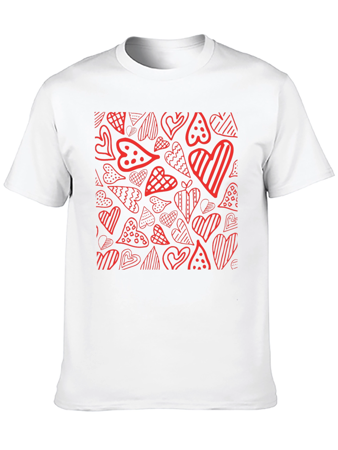 Black Heart Pattern Black T-Shirt view 10