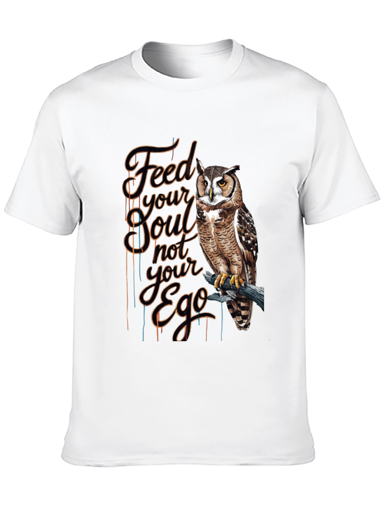 Black Feed Your Soul Owl Graphic T-Shirt - Black view 10