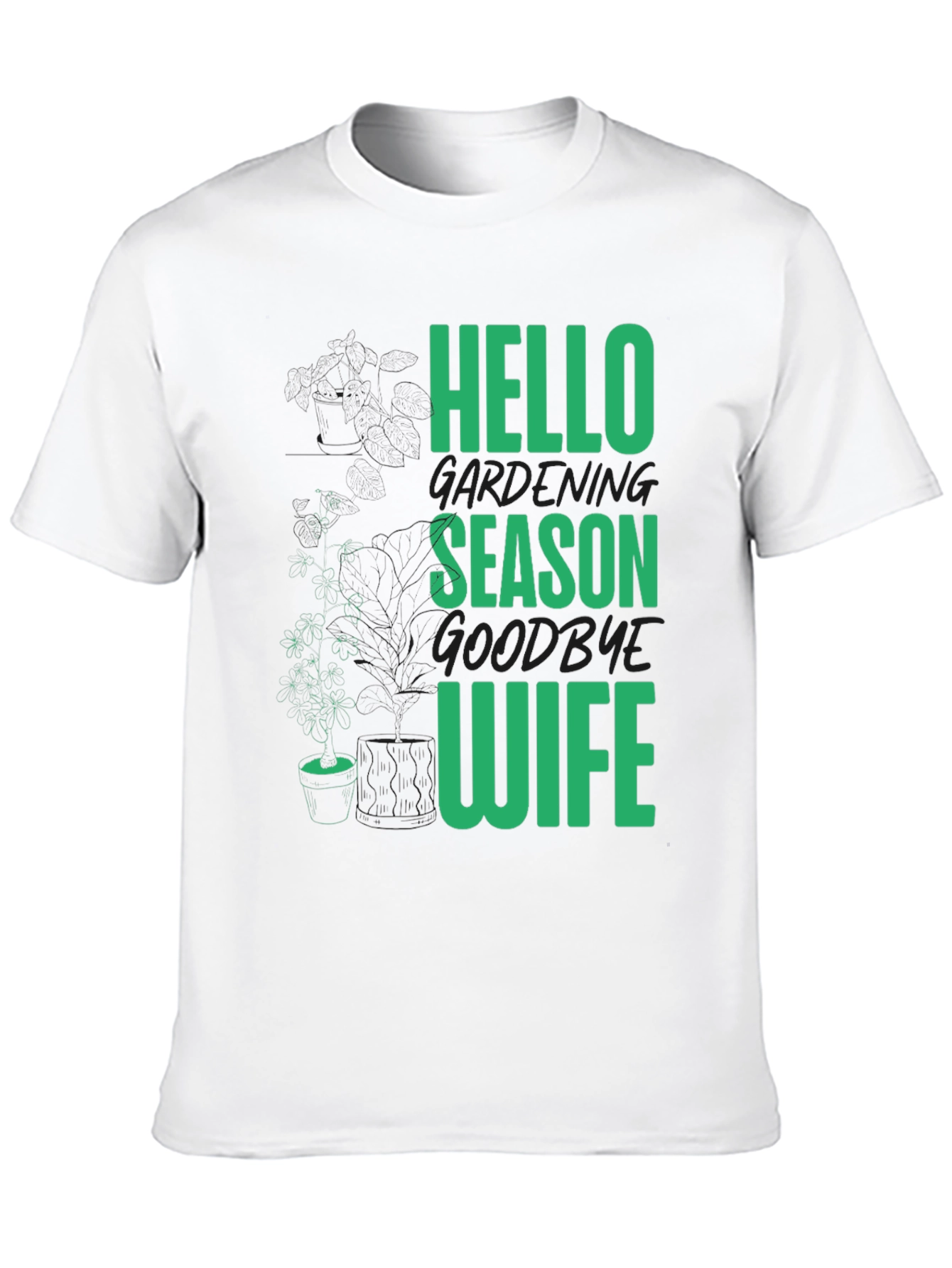 Black Gardening Season T-Shirt - Hello Season Goodbye Wife view 10