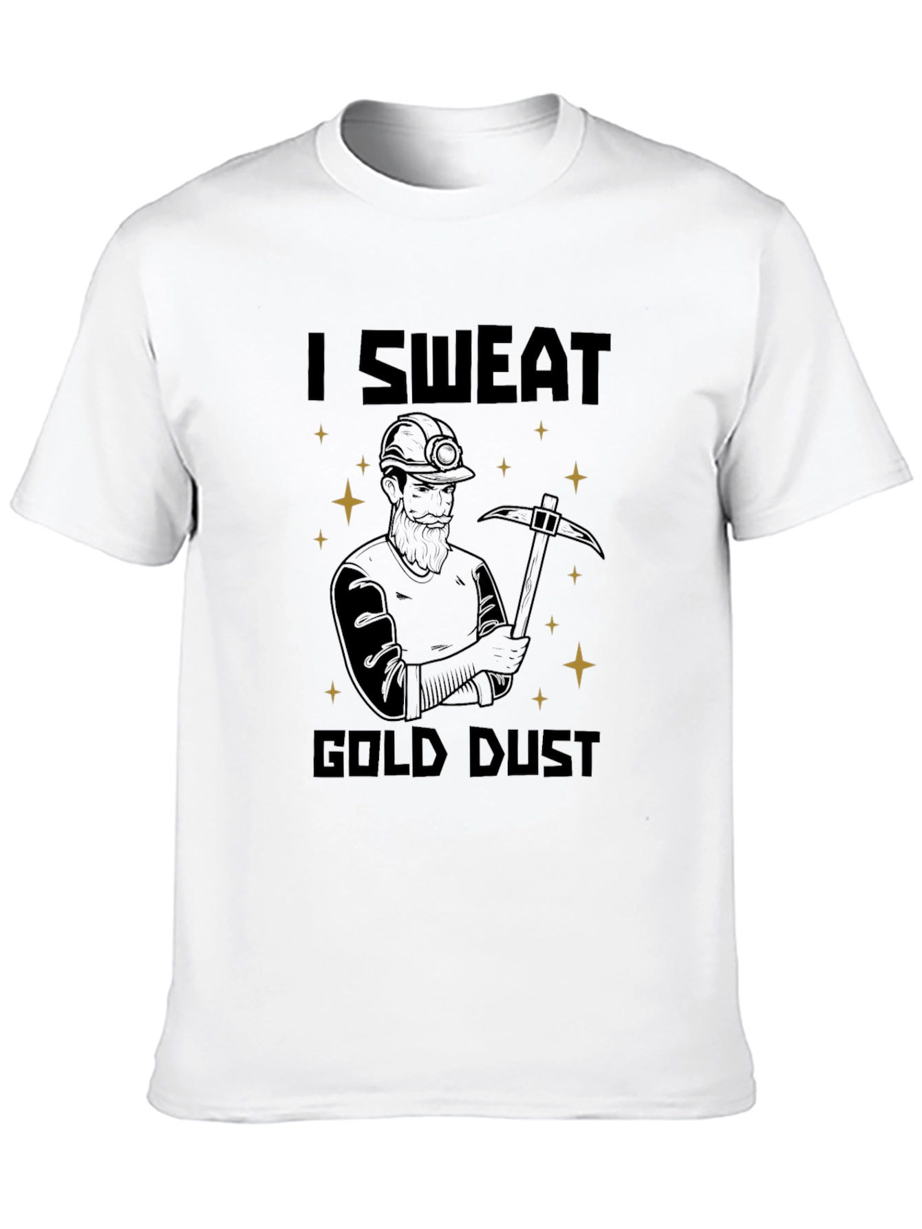 Black I Sweat Gold Dust T-Shirt - Miner Graphic Tee view 10