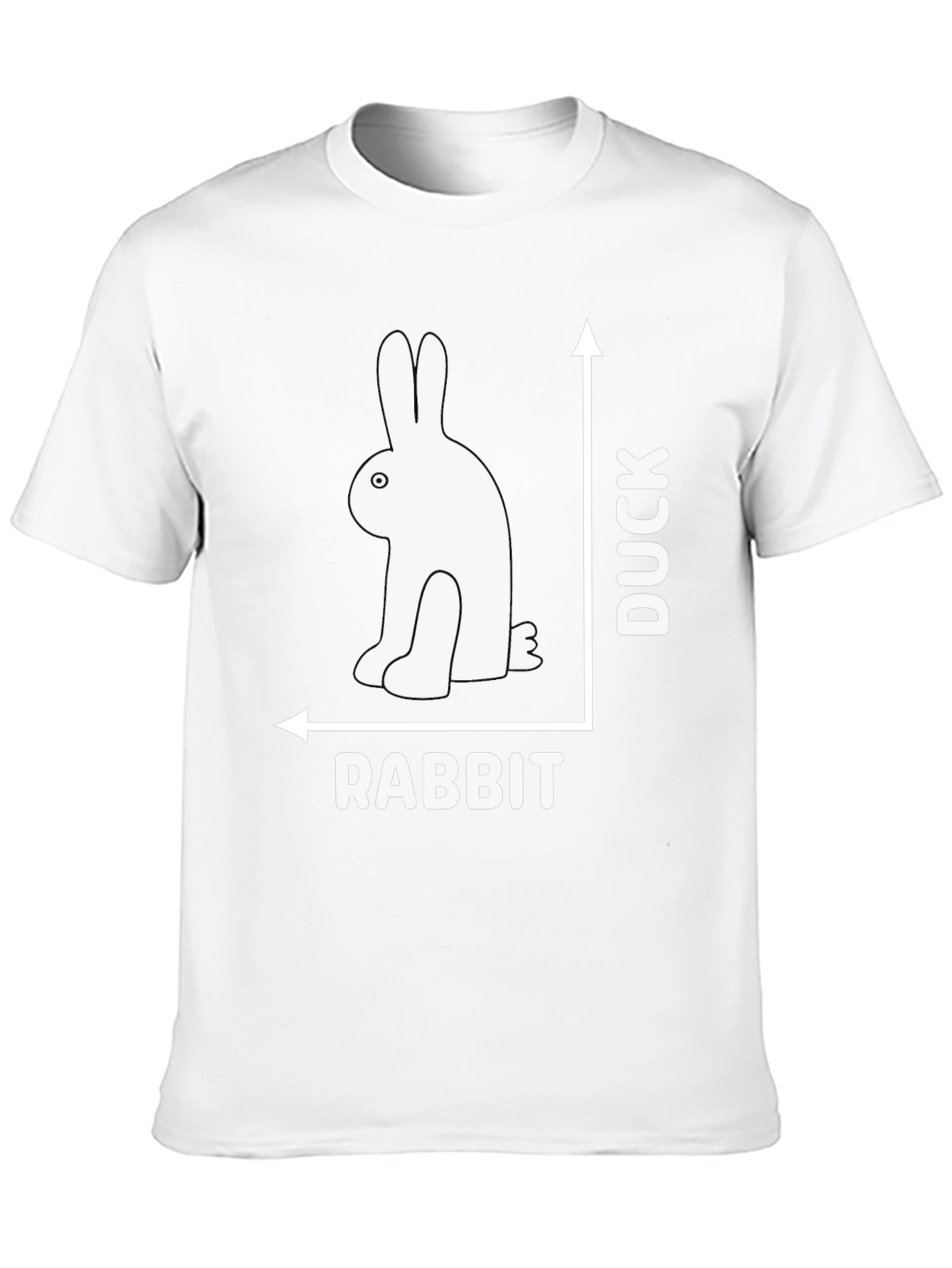 Black Rabbit or Duck Illusion Graphic Tee - Mind-Bending Design view 10