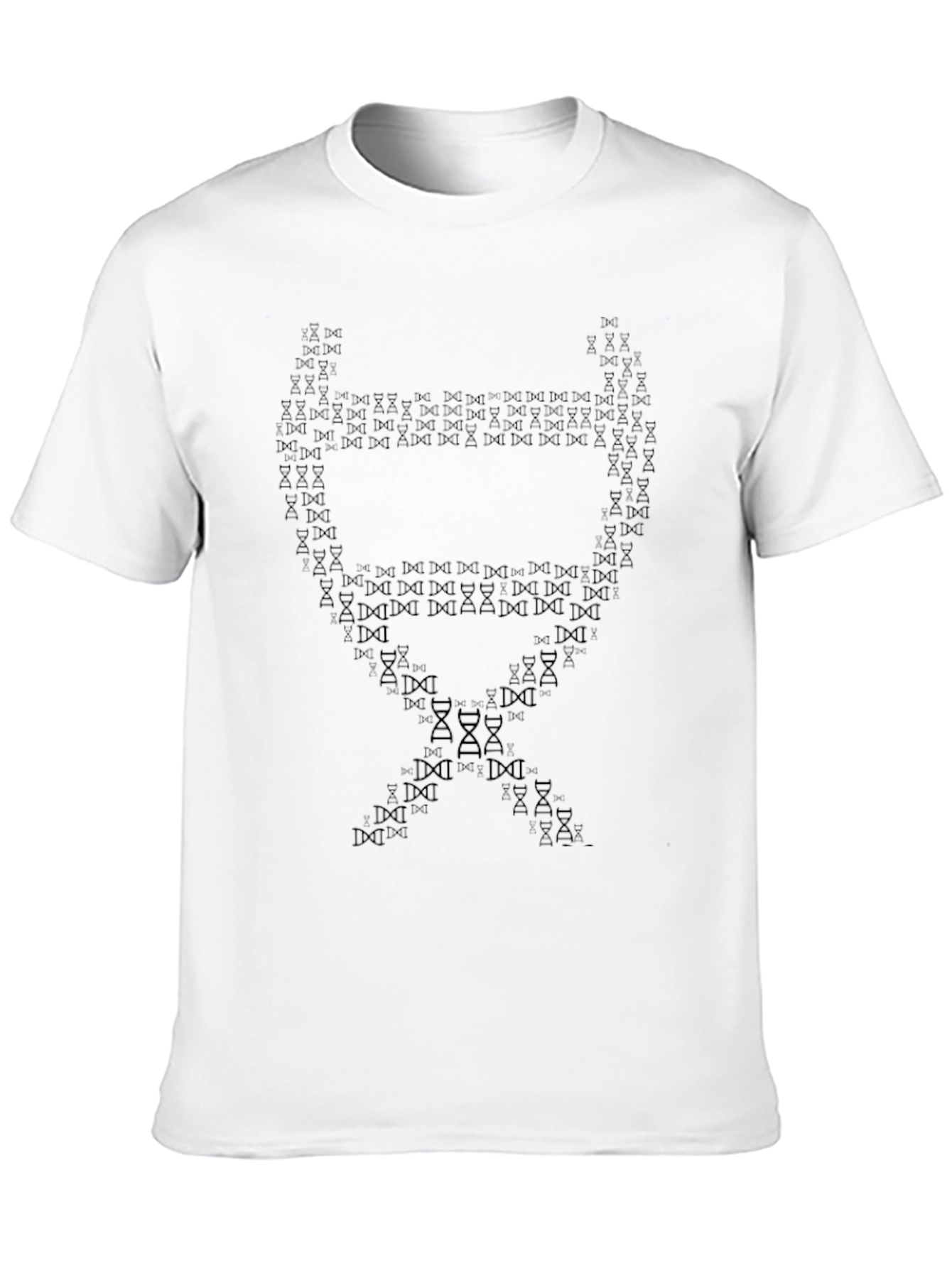 Black Hourglass Pattern Black Graphic Tee view 10