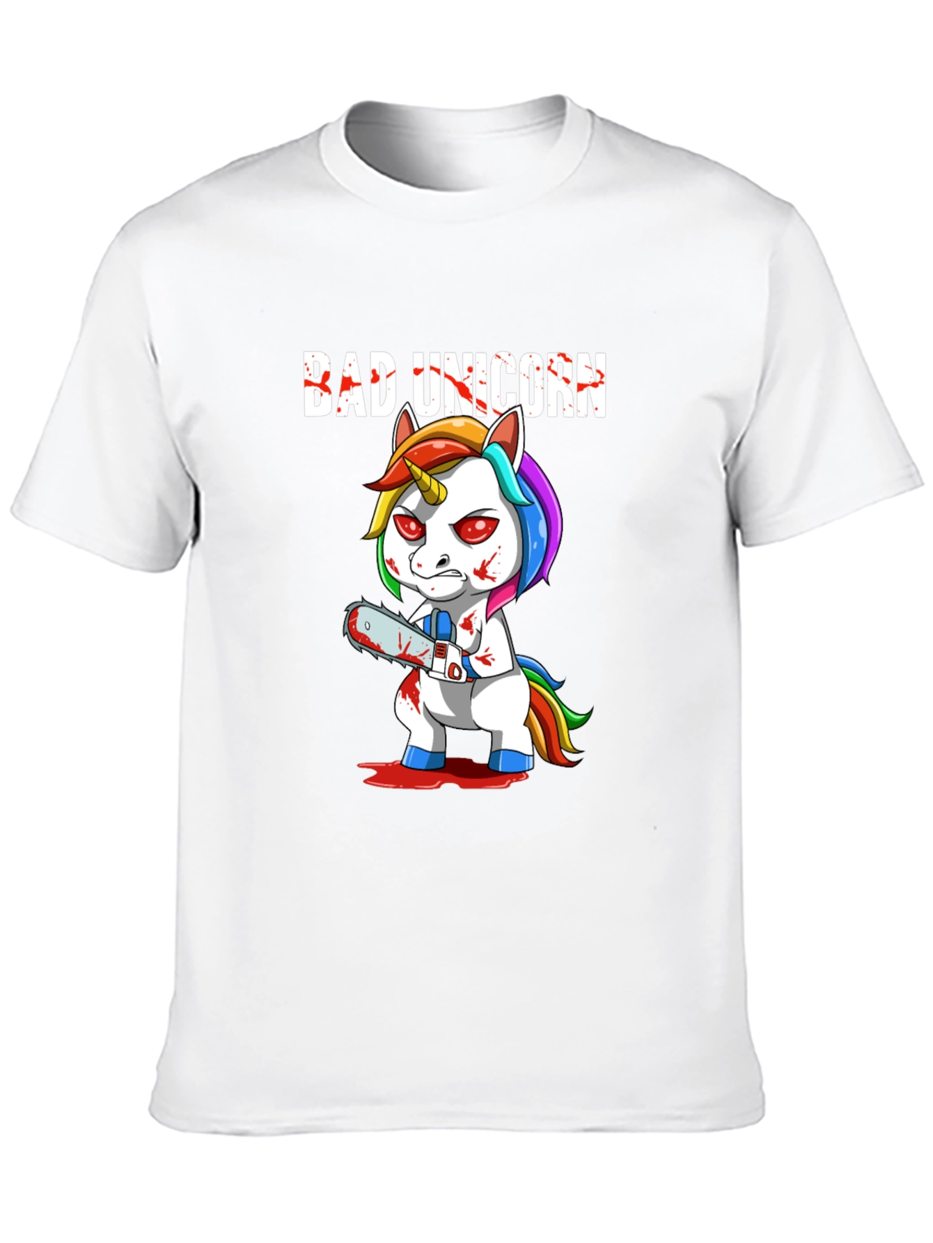 Black Bad Unicorn Graphic T-Shirt - Dark Humor Tee view 10