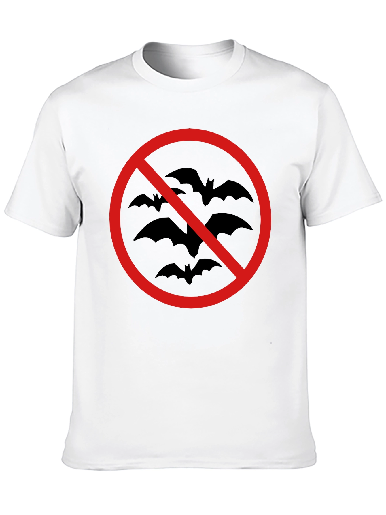Black No Bats Allowed T-Shirt - Black Cotton Tee view 10