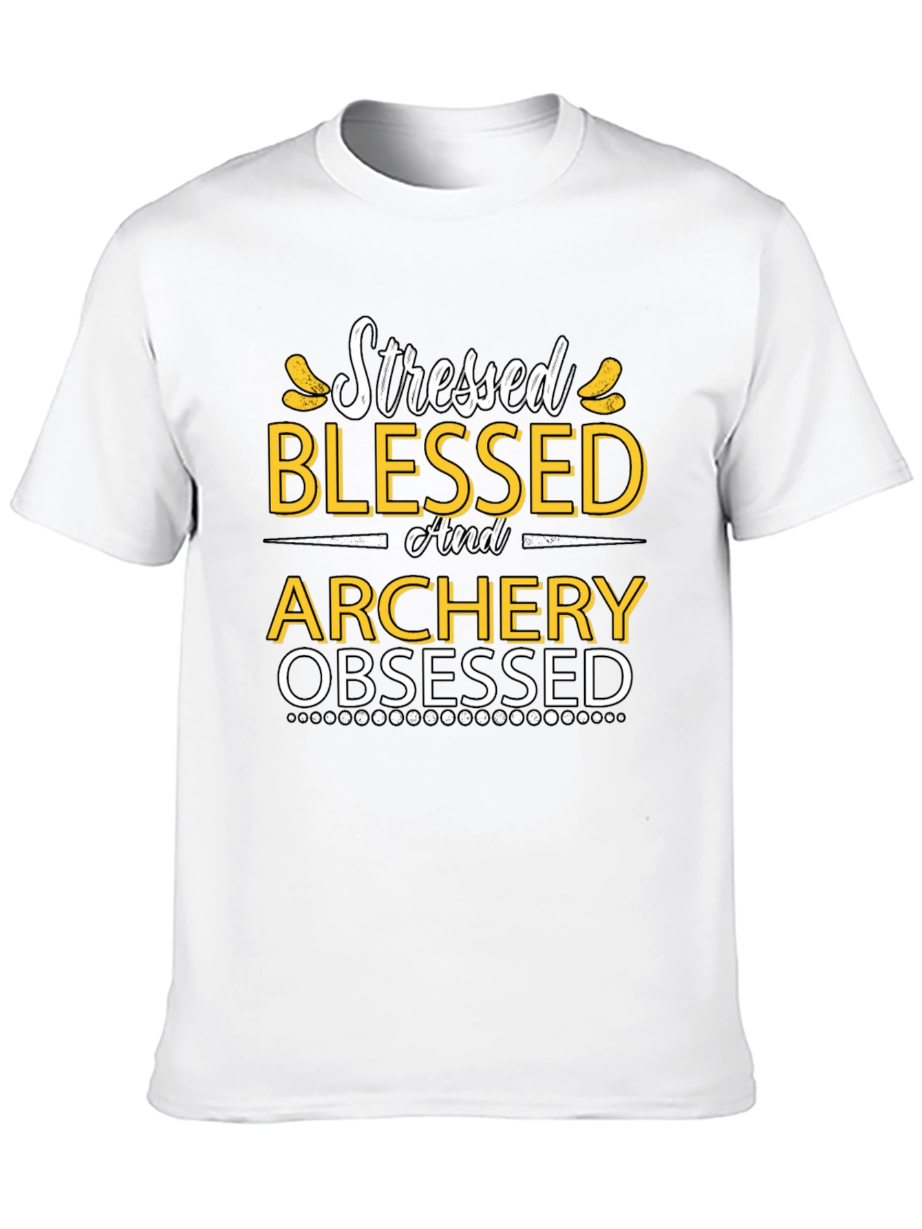 Black Stressed Blessed Archery Obsessed Graphic Tee view 10