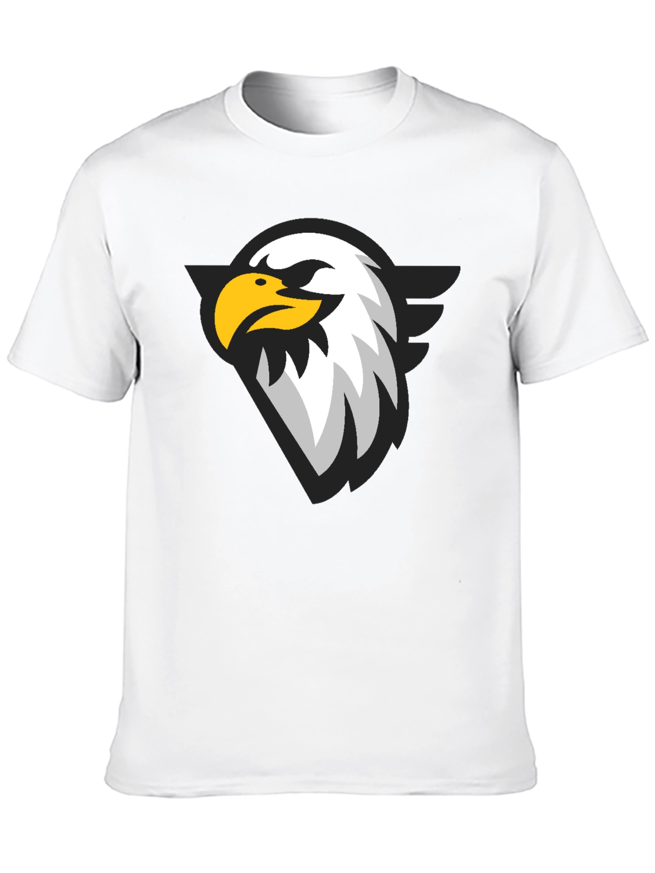 Black Black T-Shirt with Eagle Graphic Print view 10