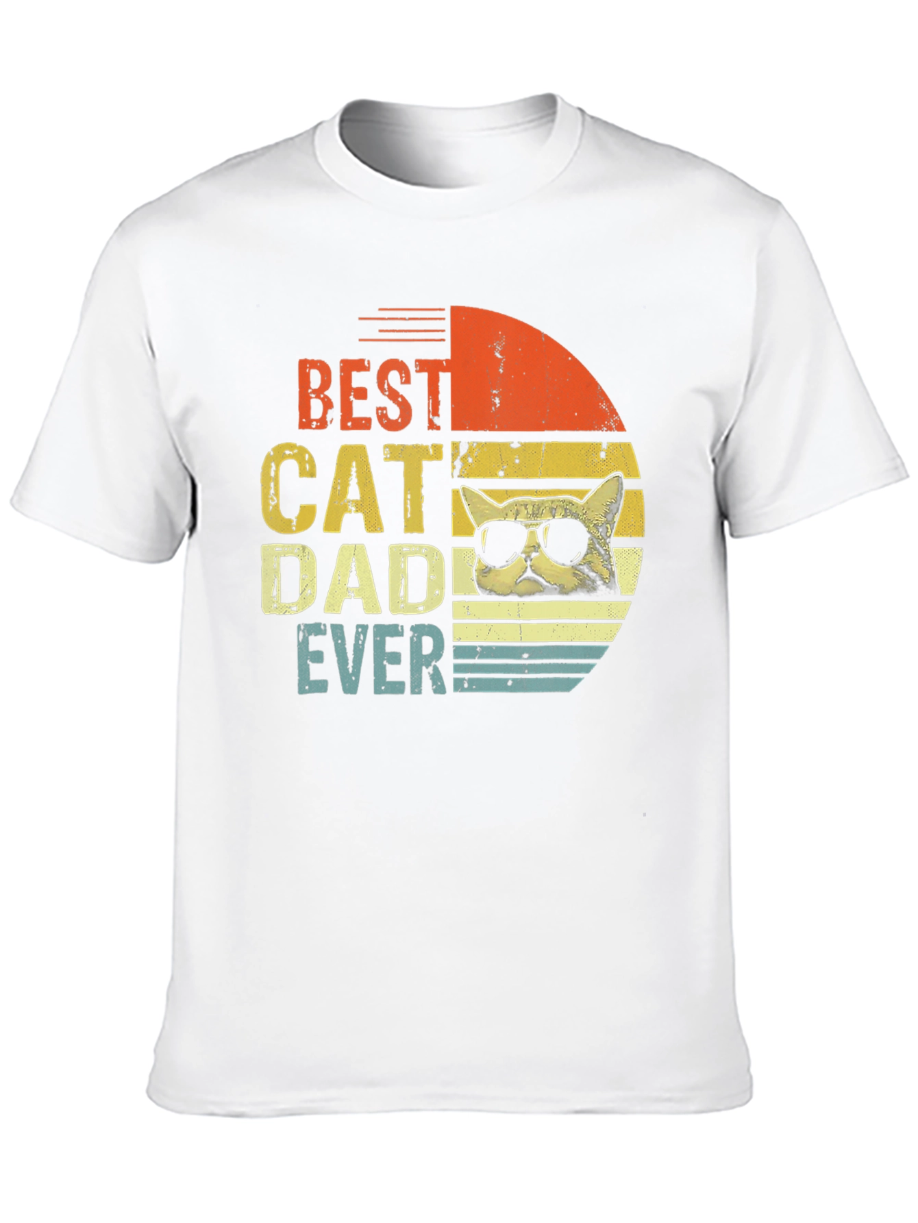 Black Best Cat Dad Ever Graphic T-Shirt view 10