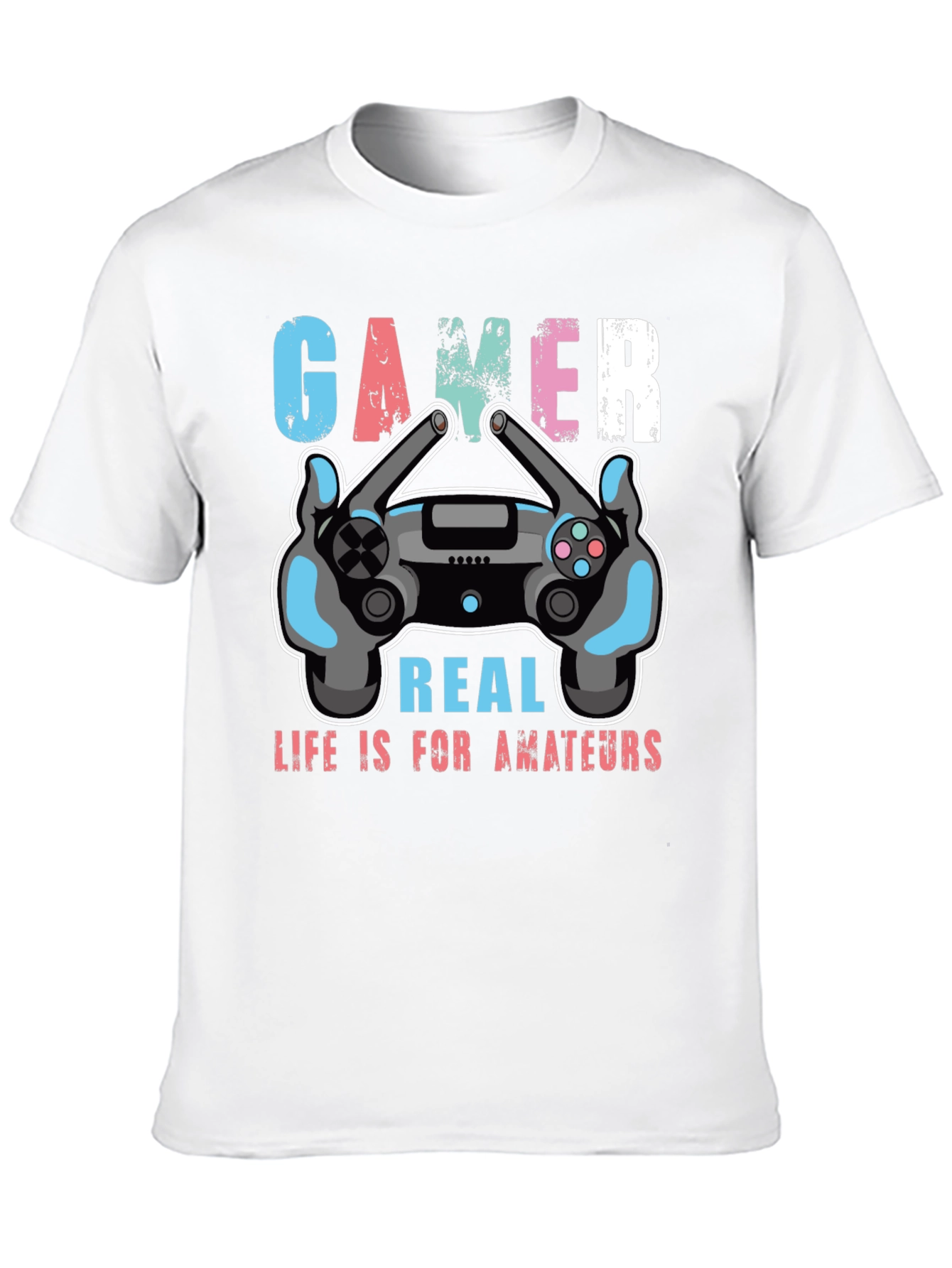 Black Gamer Life is for Amateurs Graphic T-Shirt view 10