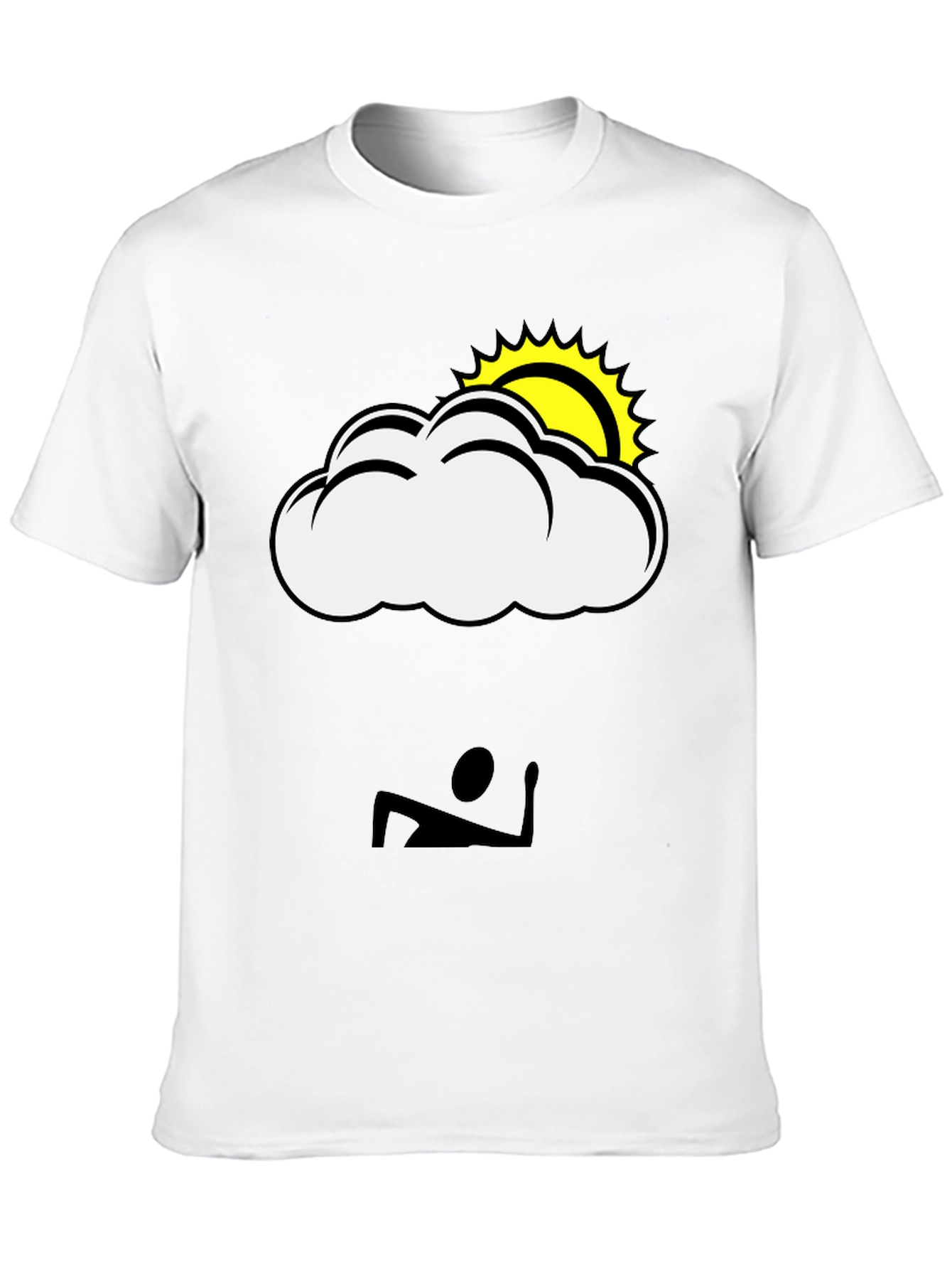 Black Cloud & Sun Graphic Tee - Stylish Black T-Shirt view 10