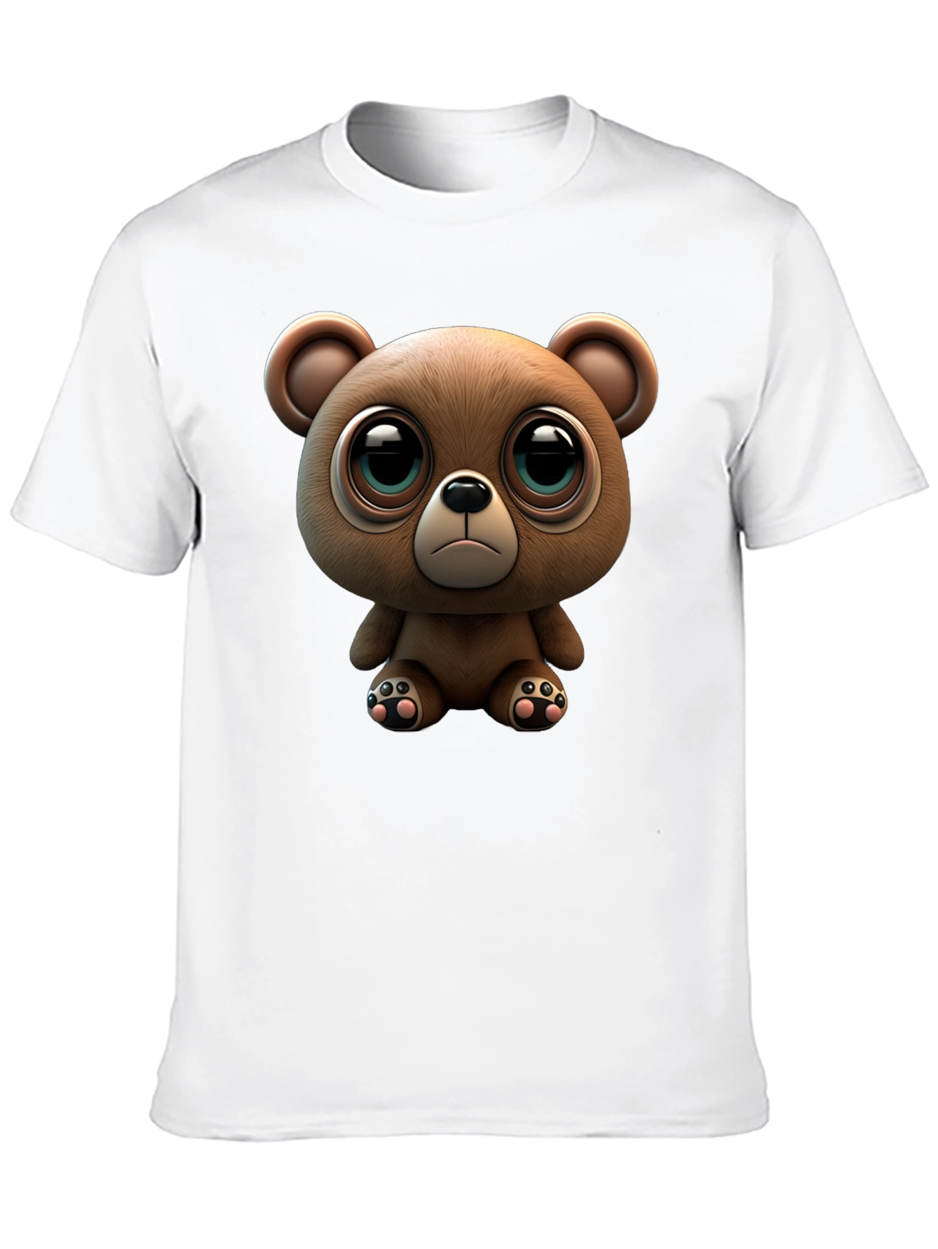 Black Cute Teddy Bear Graphic Black T-Shirt view 10