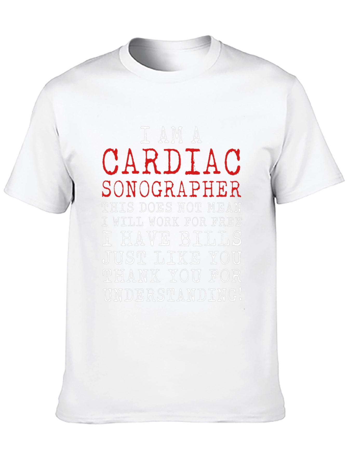 Black Cardiac Sonographer T-Shirt - Funny Work Life Tee view 10