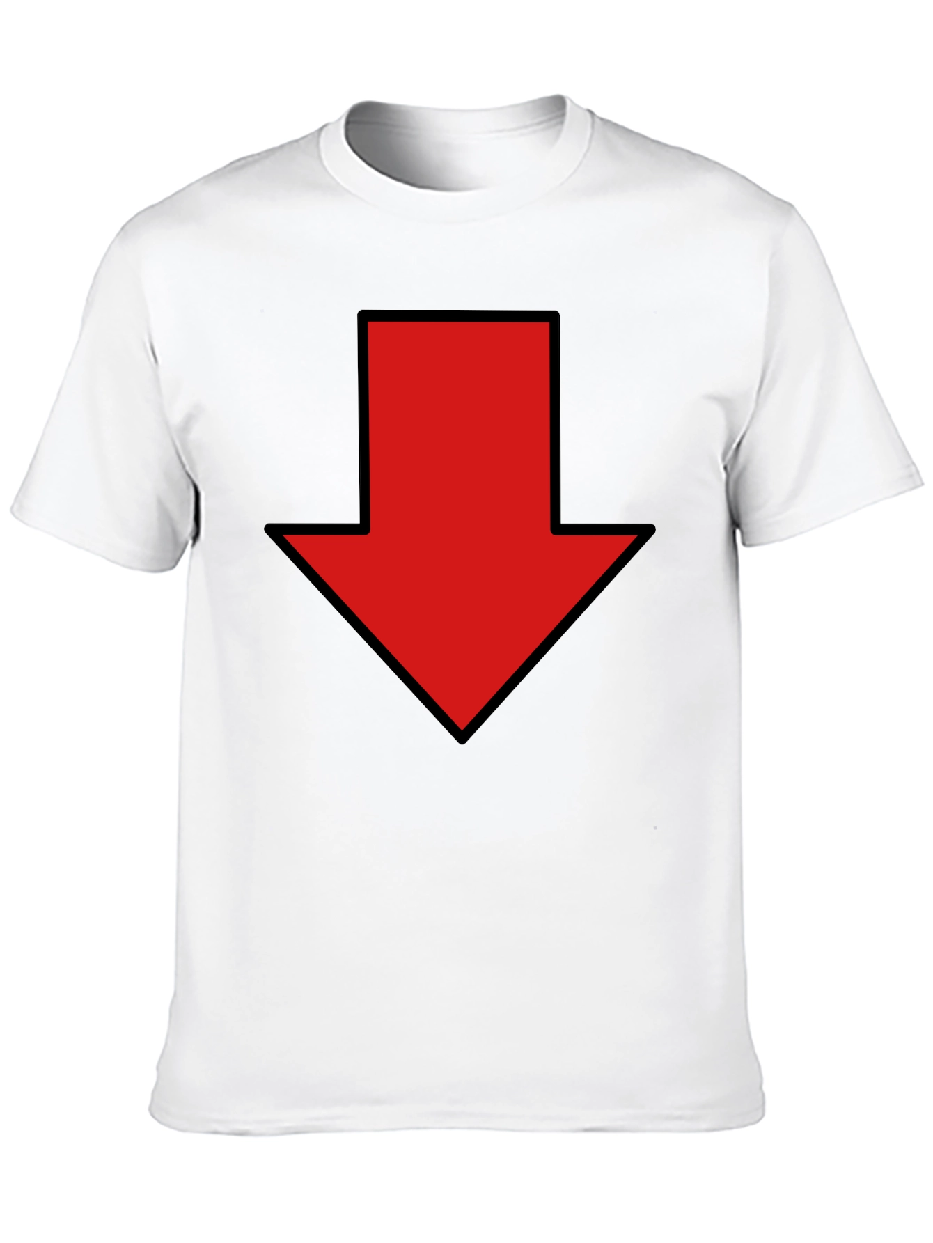 Black Red Down Arrow Graphic Print Black T-Shirt view 10