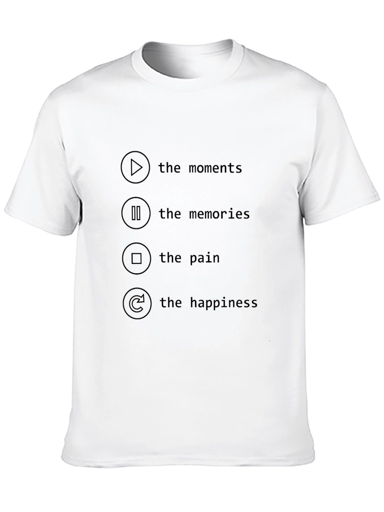 Black Moments Memories Pain Happiness Graphic Tee view 10