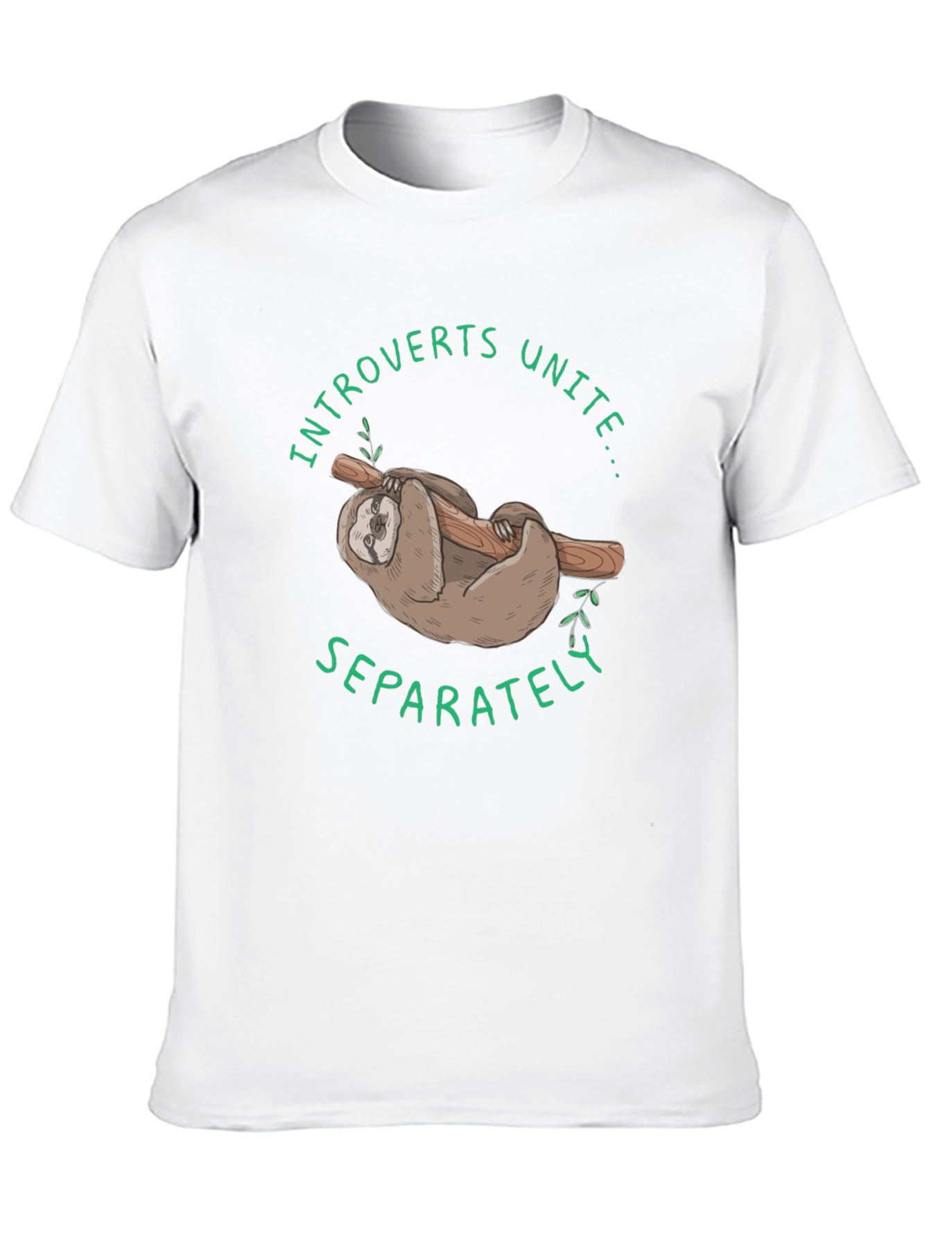 Black Introverts Unite Sloth Graphic T-Shirt - Comfy Cotton view 10