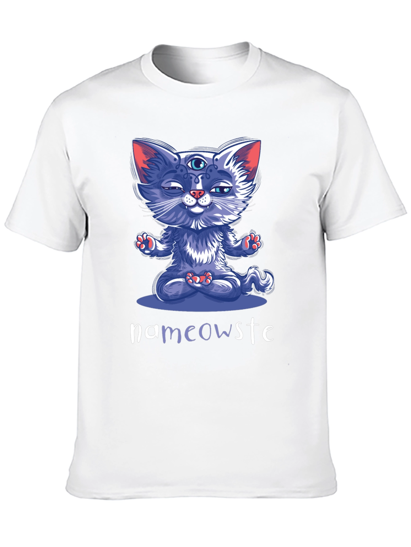 Black Namaste Cat Graphic T-Shirt view 10
