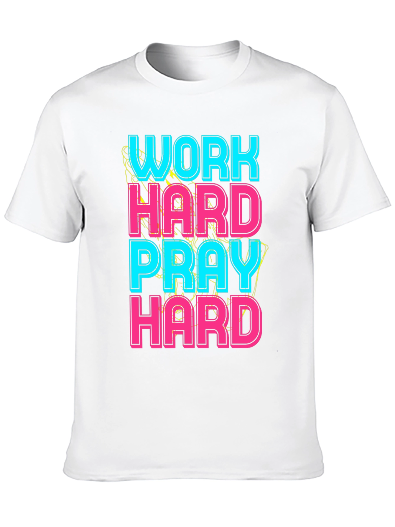 Black Work Hard Pray Hard Graphic Tee view 10