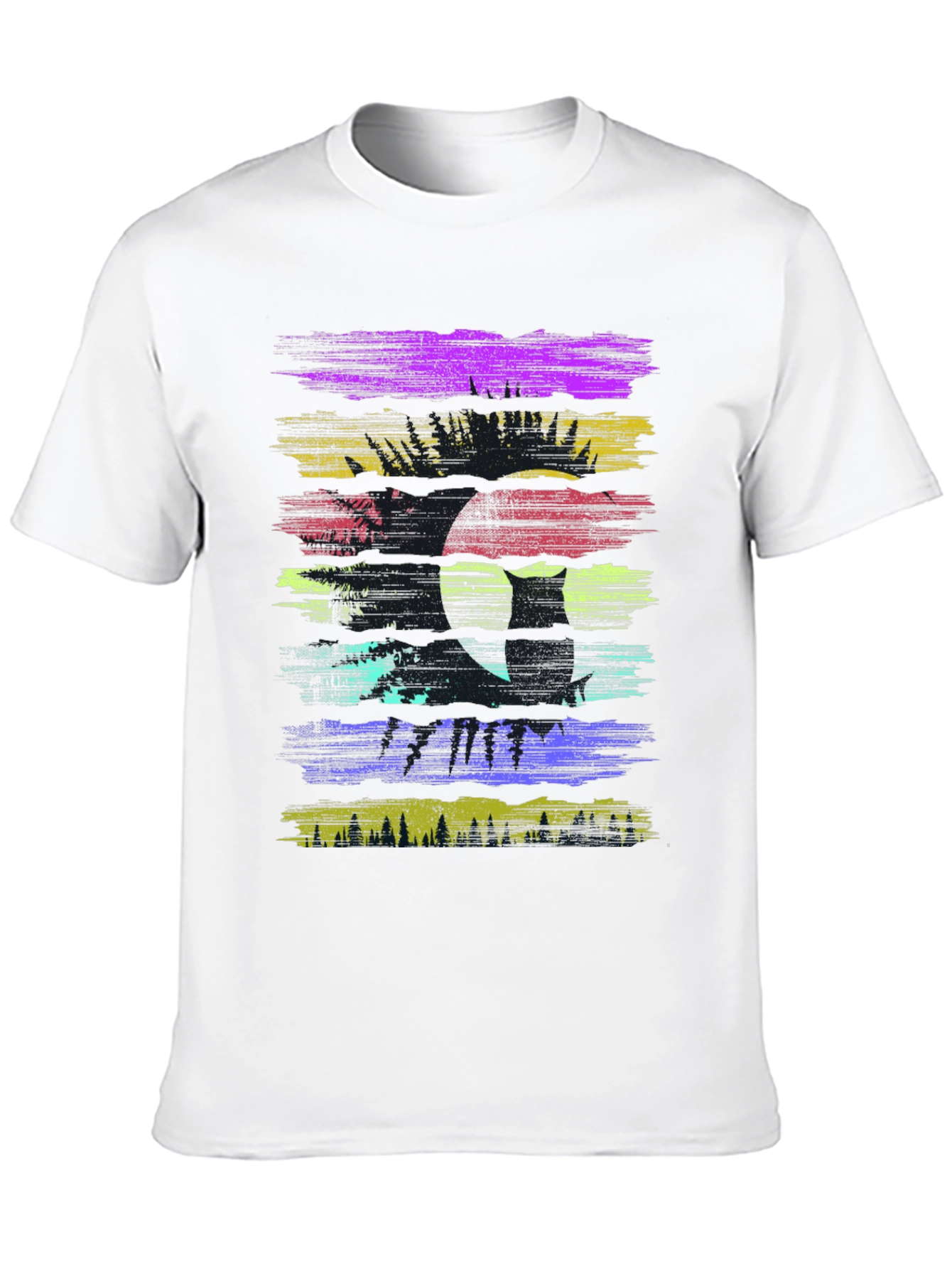 Black Retro Owl Sunset Graphic Tee - Black view 10