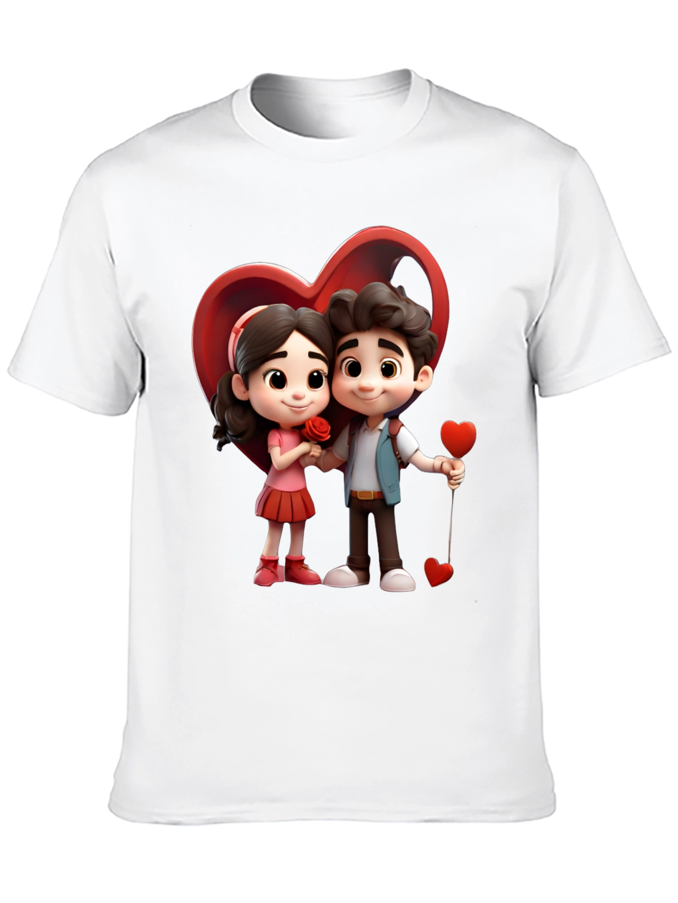 Black Cartoon Couple T-Shirt view 10