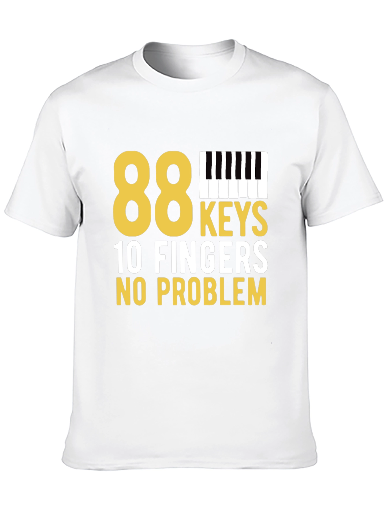 Black 88 Keys, 10 Fingers, No Problem Black T-Shirt view 10
