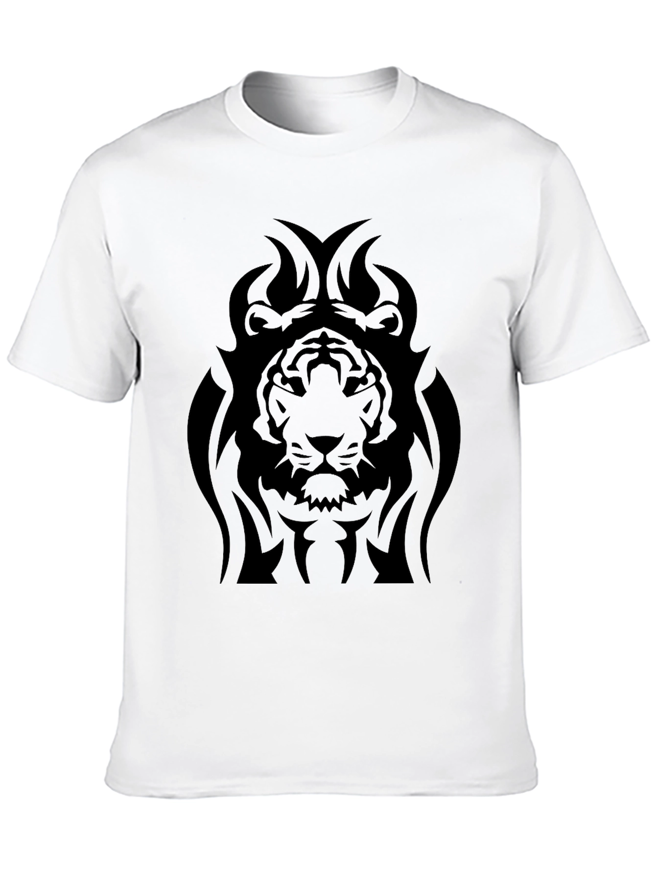Black Lion Face Graphic Black T-Shirt view 10