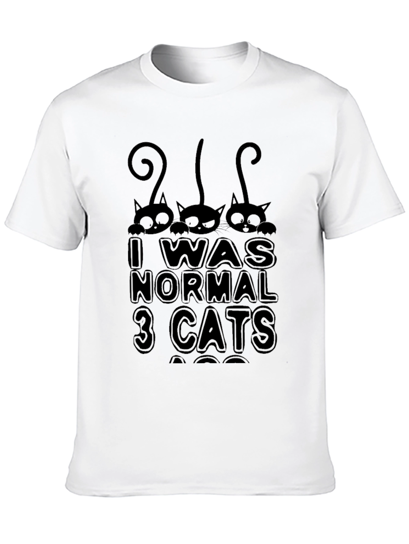 Black I Was Normal 3 Cats Ago Black T-Shirt view 10