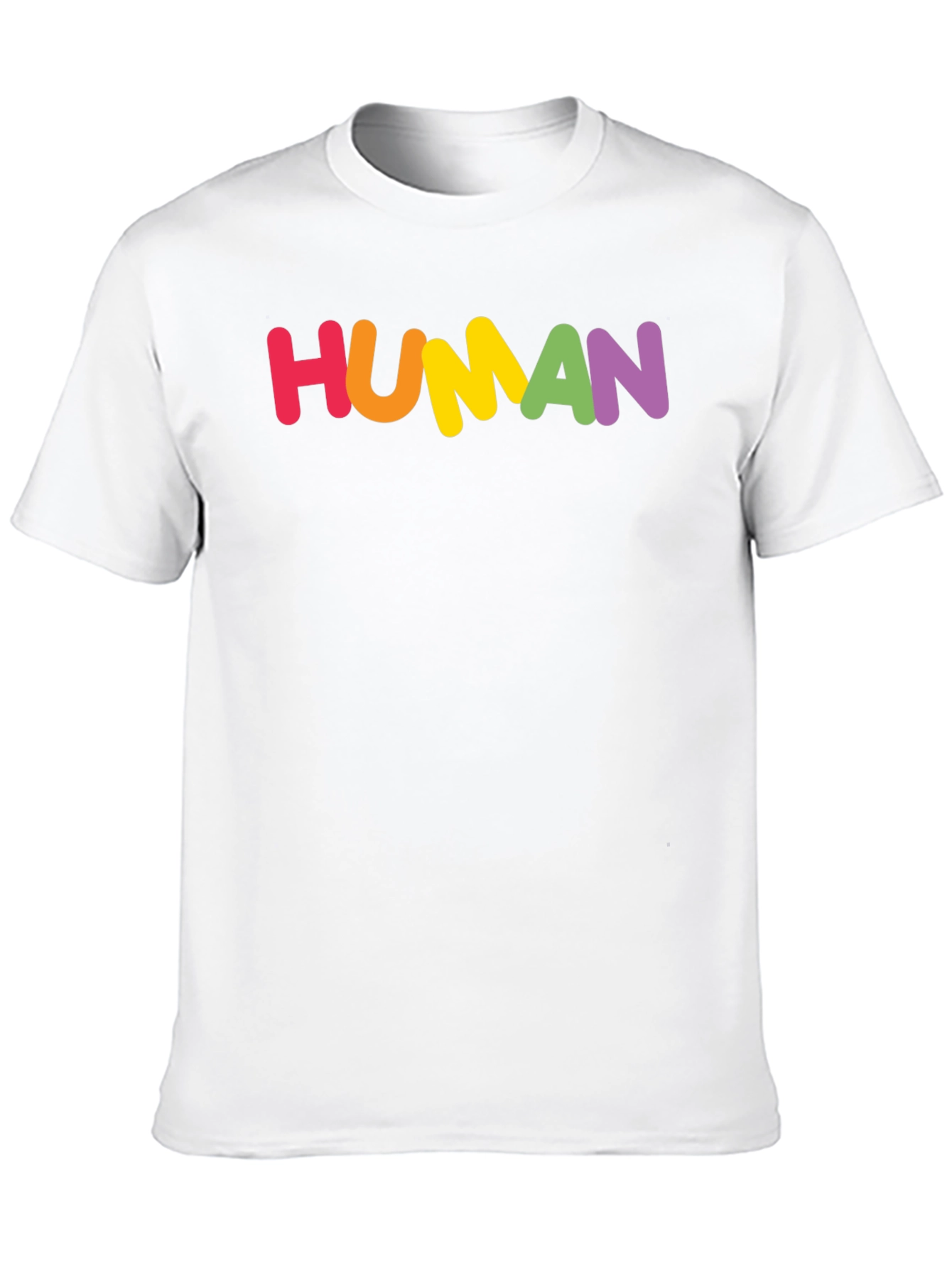 Black Rainbow HUMAN Graphic Tee - Black Cotton Blend Shirt view 10