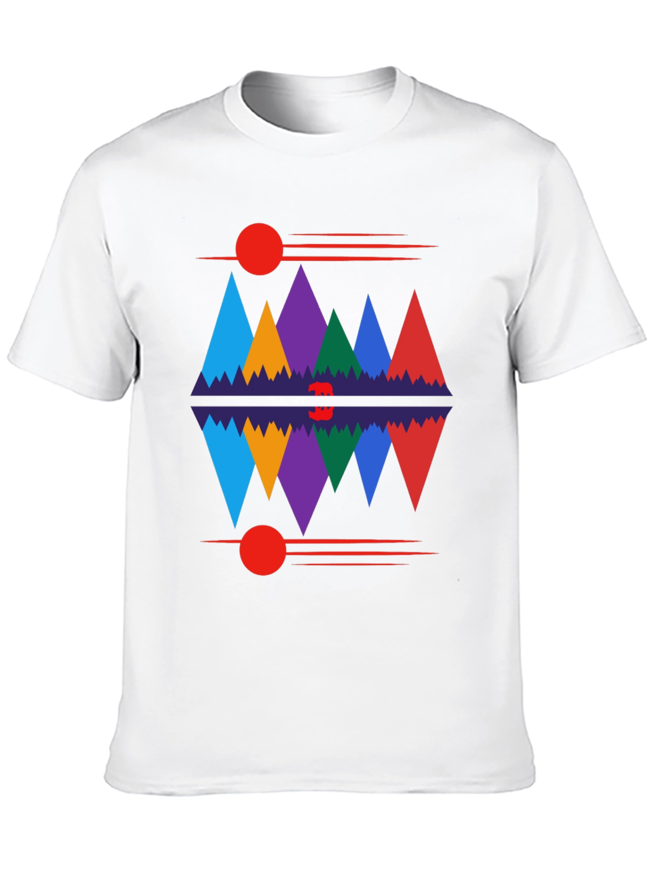 Black Geometric Mountain Range Graphic Tee view 10