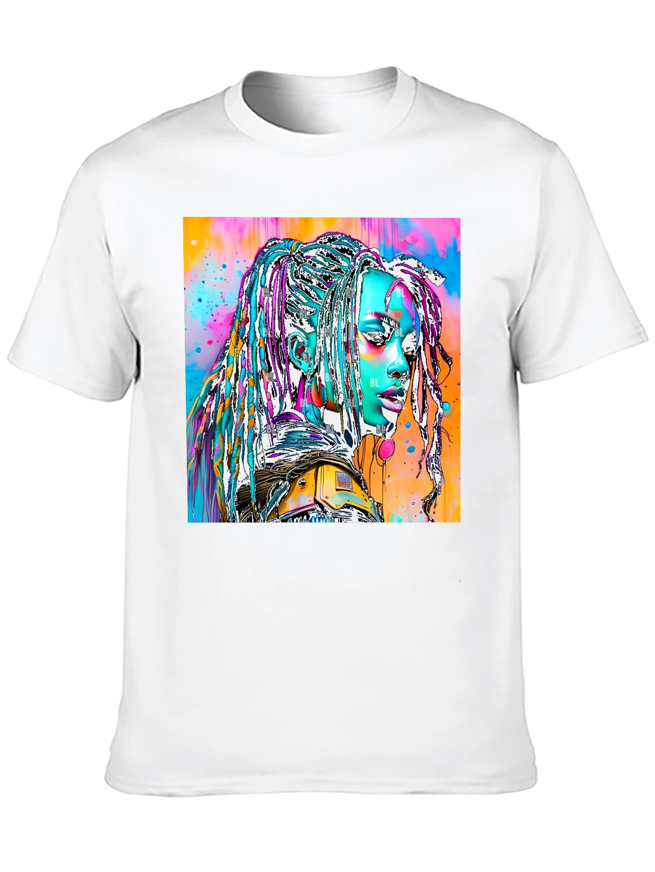 Black Vibrant Futuristic Graphic Print Tee view 10