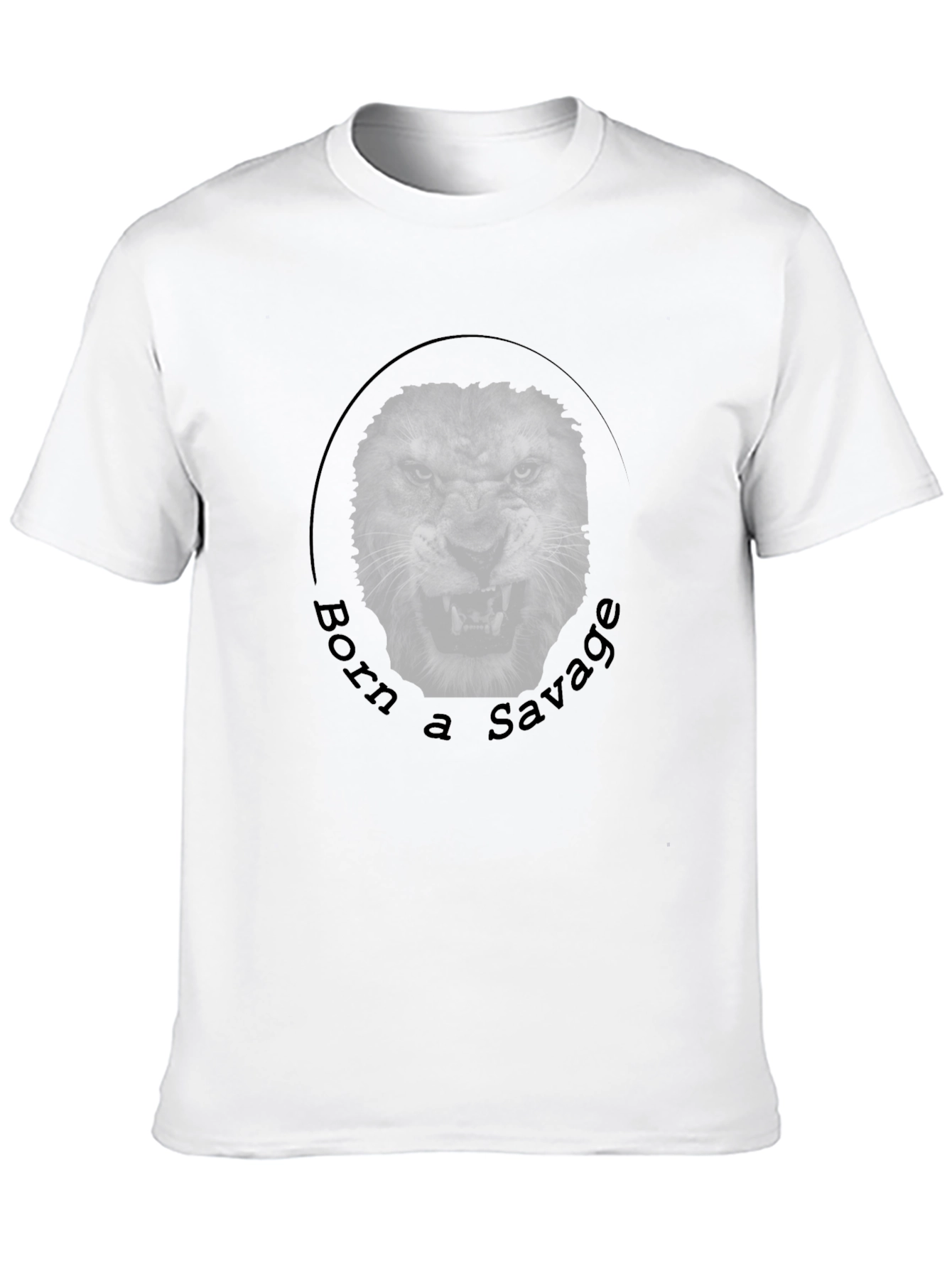 Black Born a Savage Lion Graphic Black T-Shirt view 10