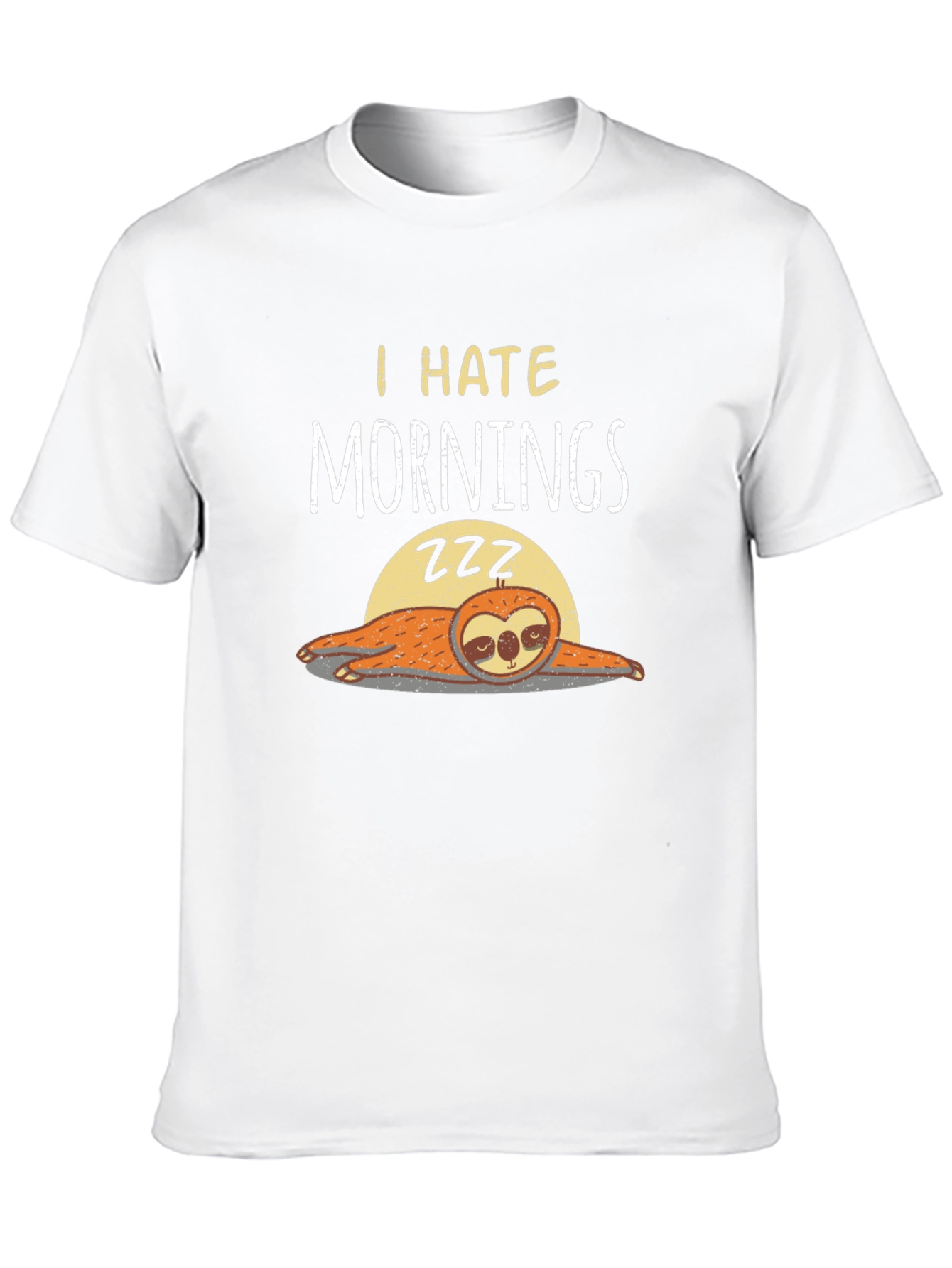 Black I Hate Mornings Sloth Graphic T-Shirt view 10