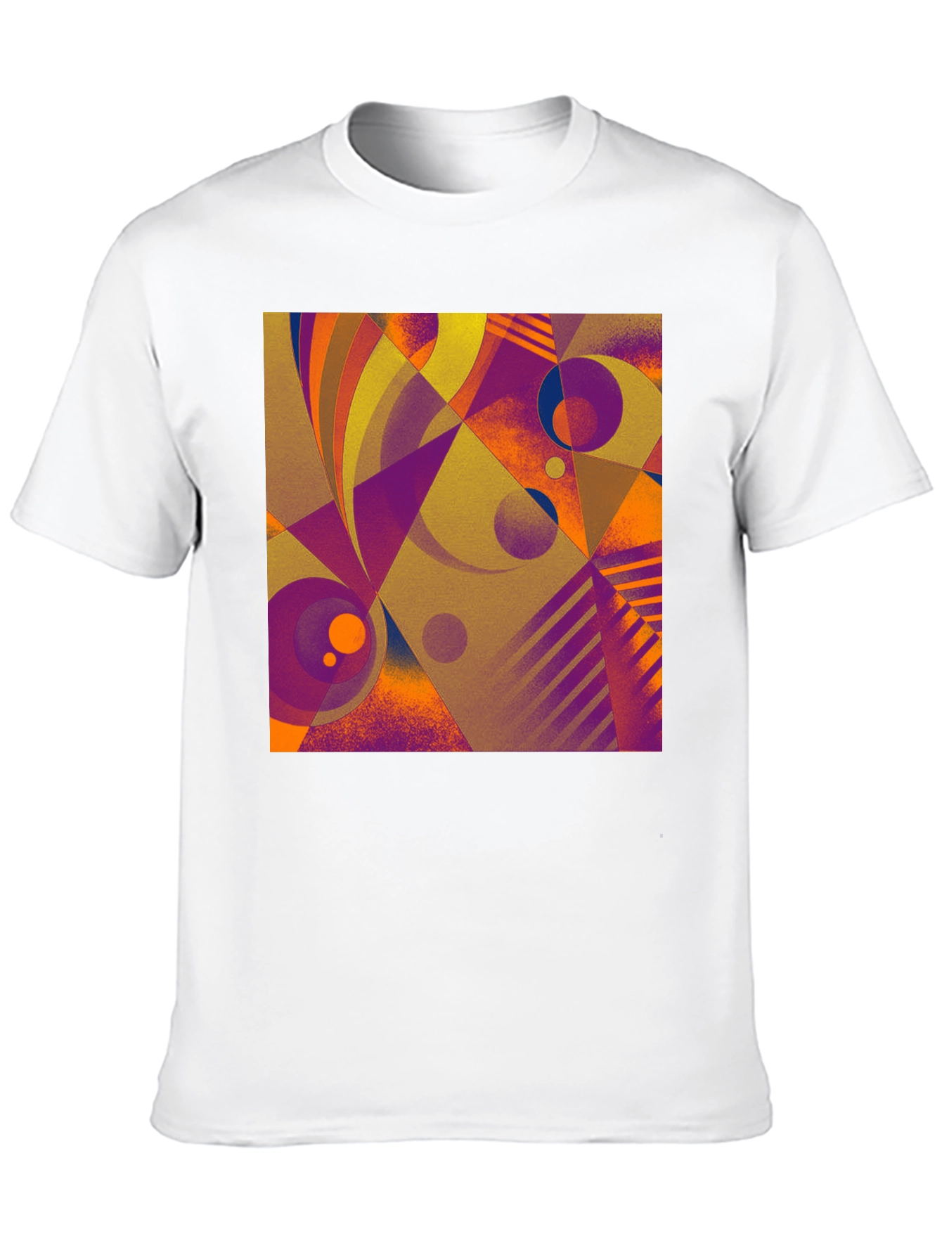 Black Abstract Geometric Print T-Shirt view 10
