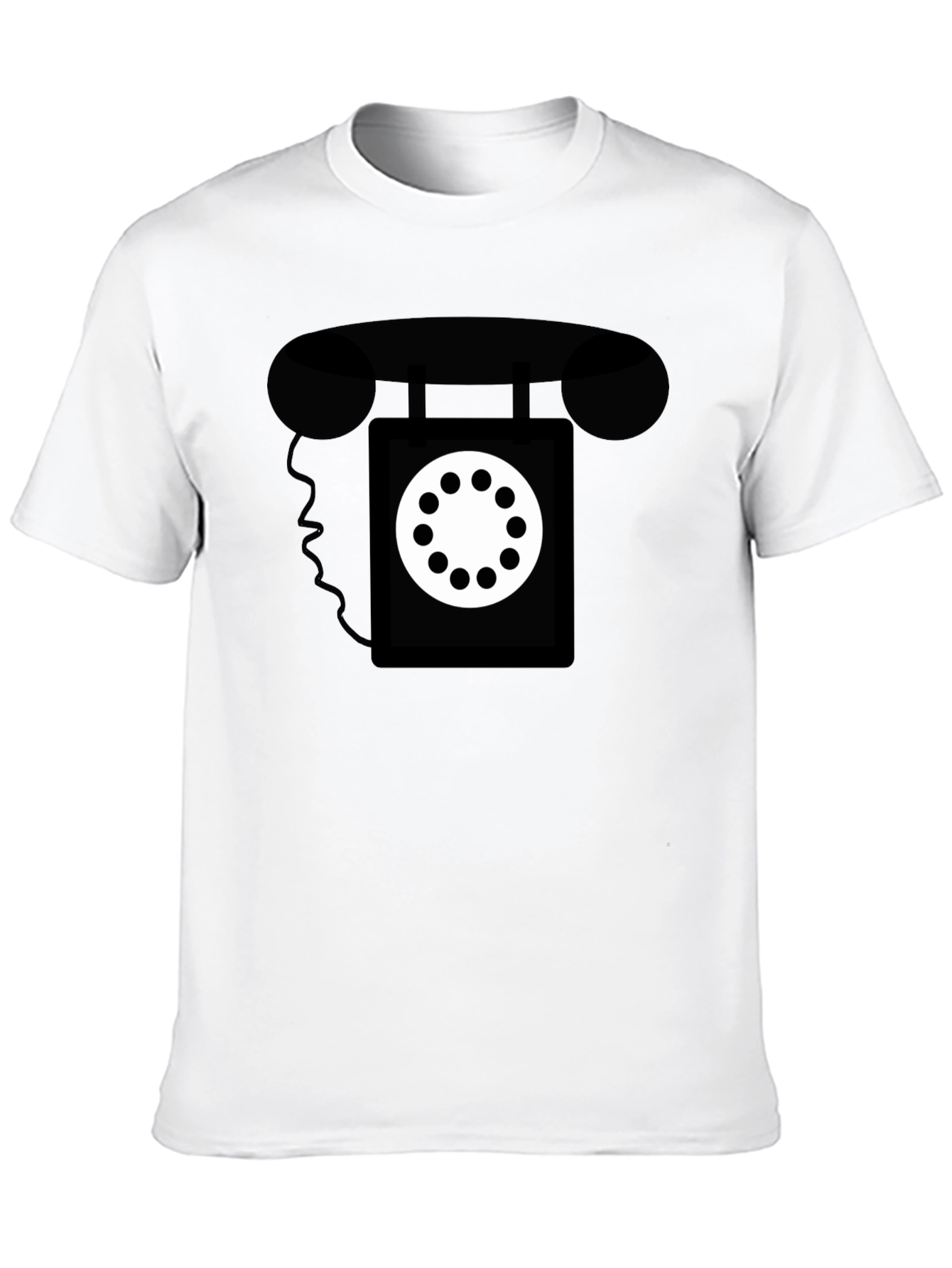 Black Retro Rotary Phone Graphic Tee - Classic Style view 10
