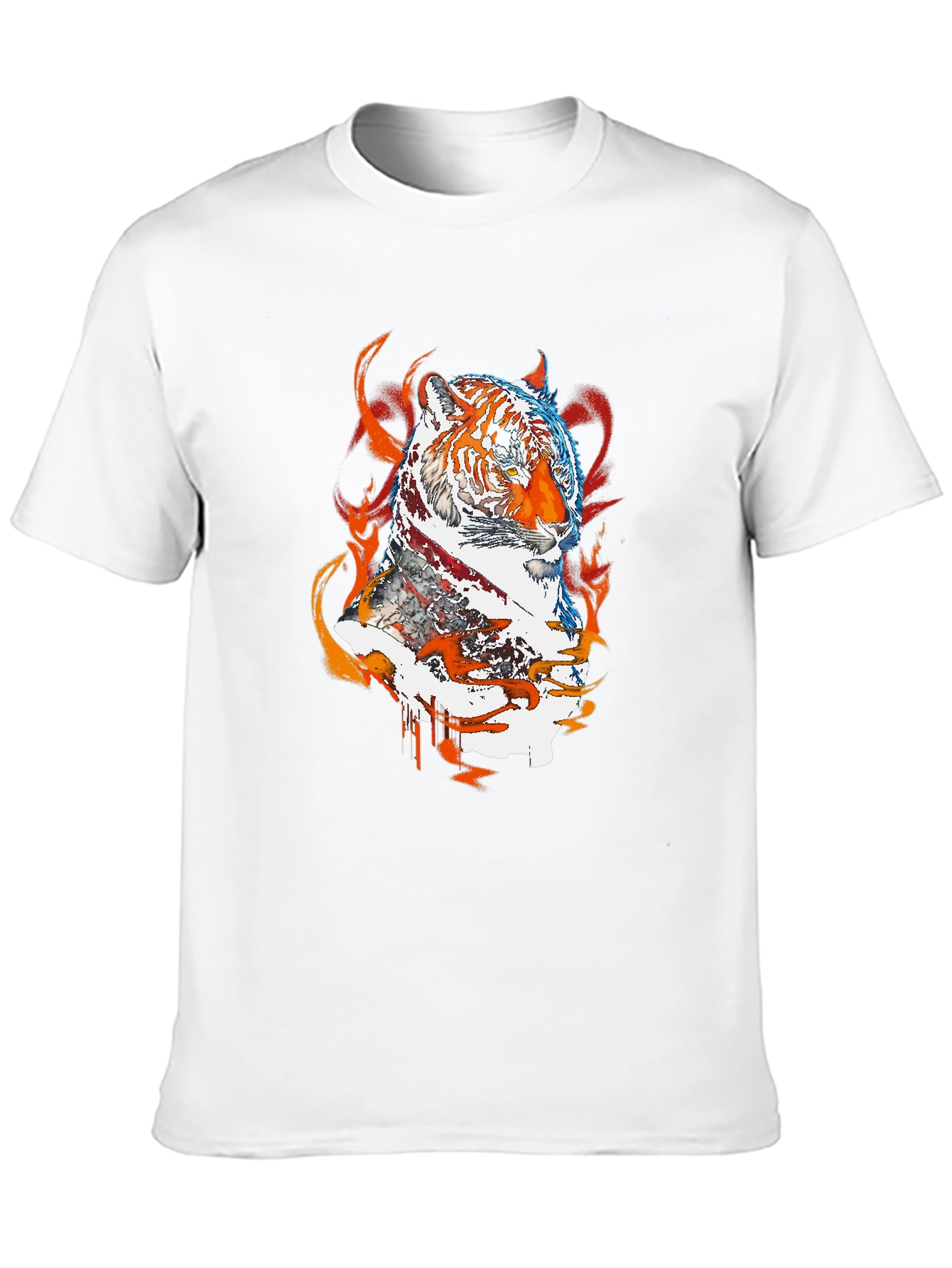 Black Fiery Tiger Graphic Tee - Black view 10