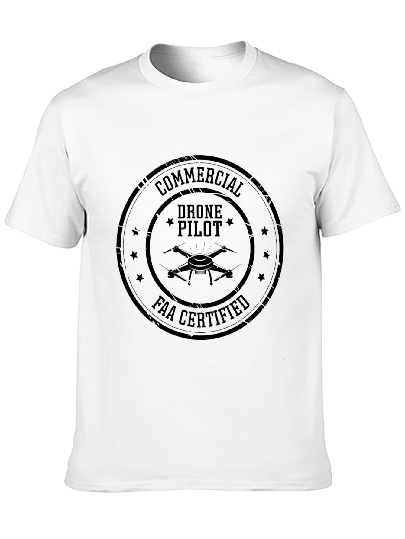 Black Commercial Drone Pilot FAA Certified T-Shirt view 10