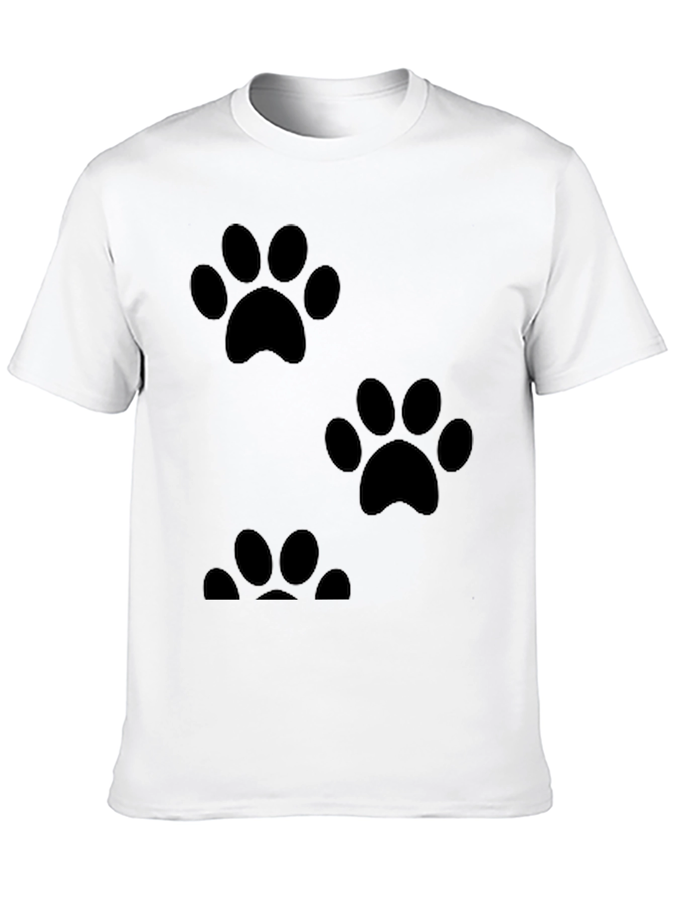 Black Paw Print Graphic Tee - Casual Black T-Shirt view 10