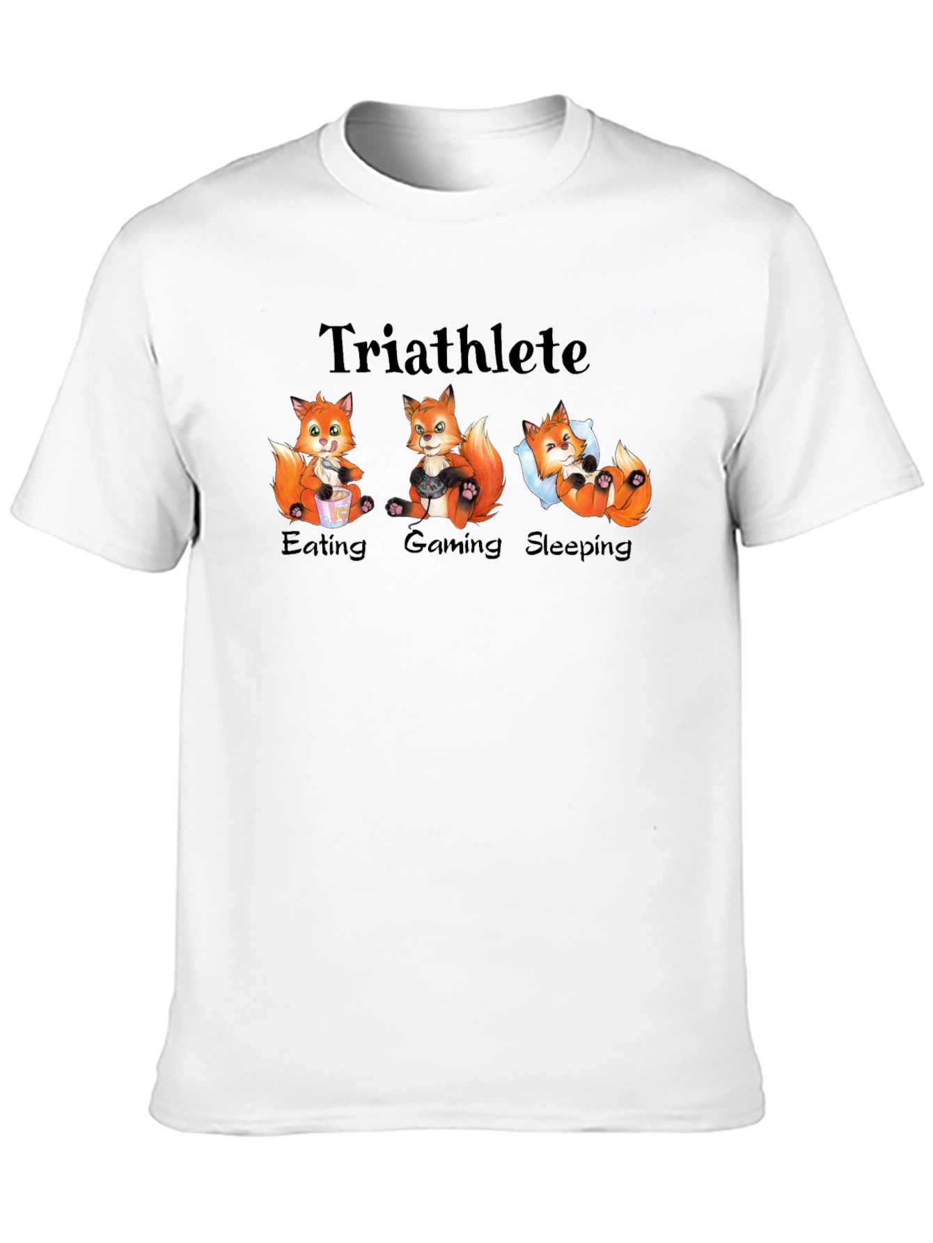 Black Triathlete Fox Graphic T-Shirt view 10