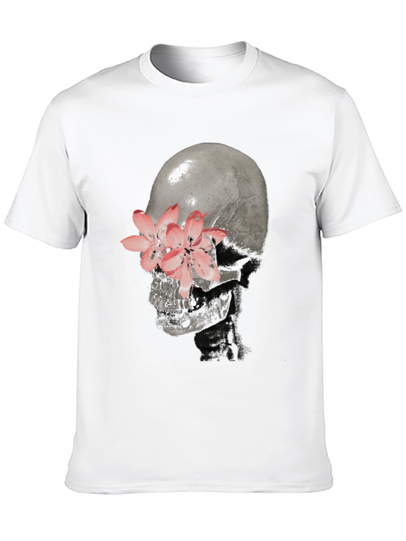 Black Skull and Flower Graphic T-Shirt view 10