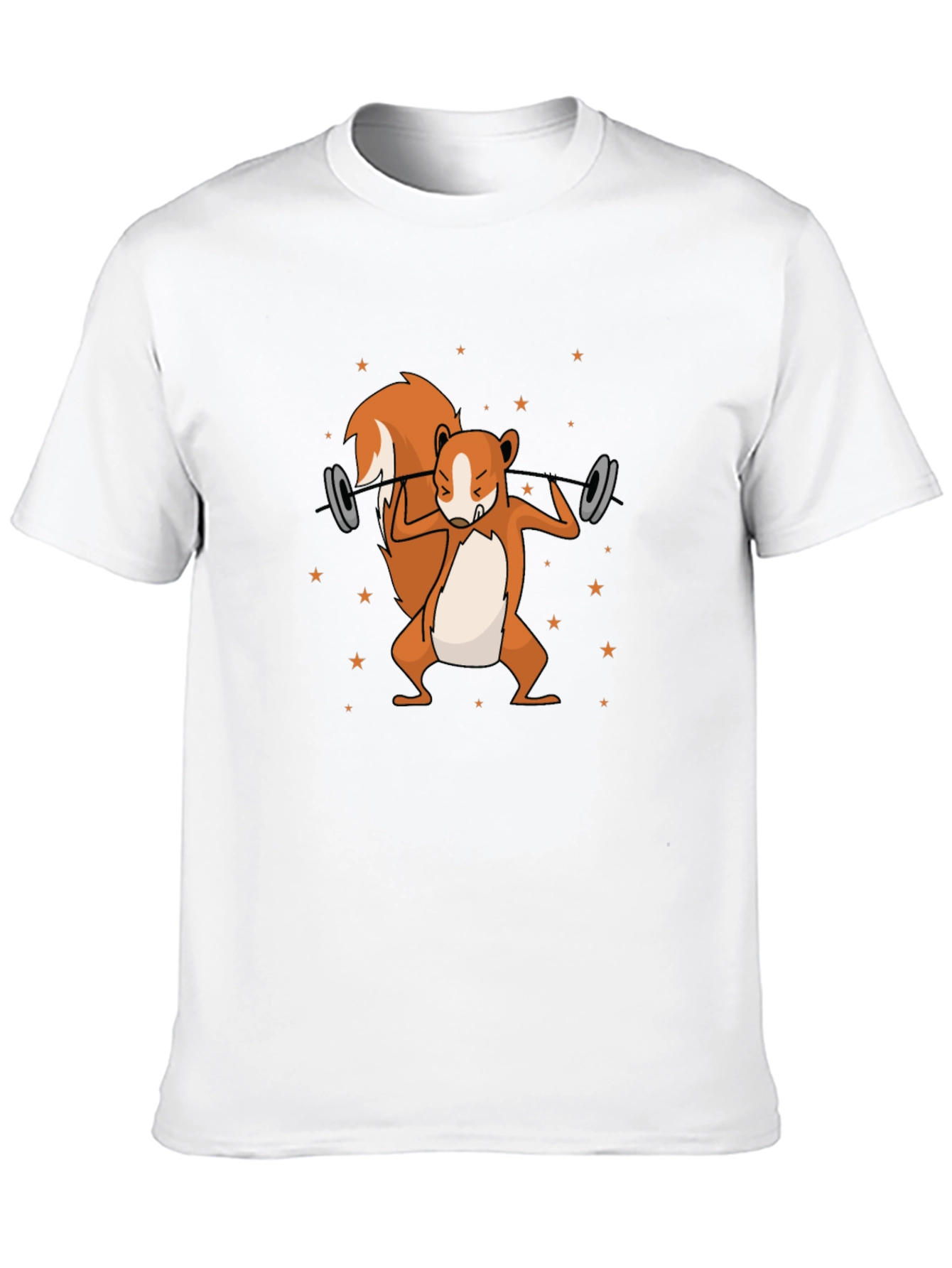 Black Squirrel Lifting Weights Graphic T-Shirt view 10