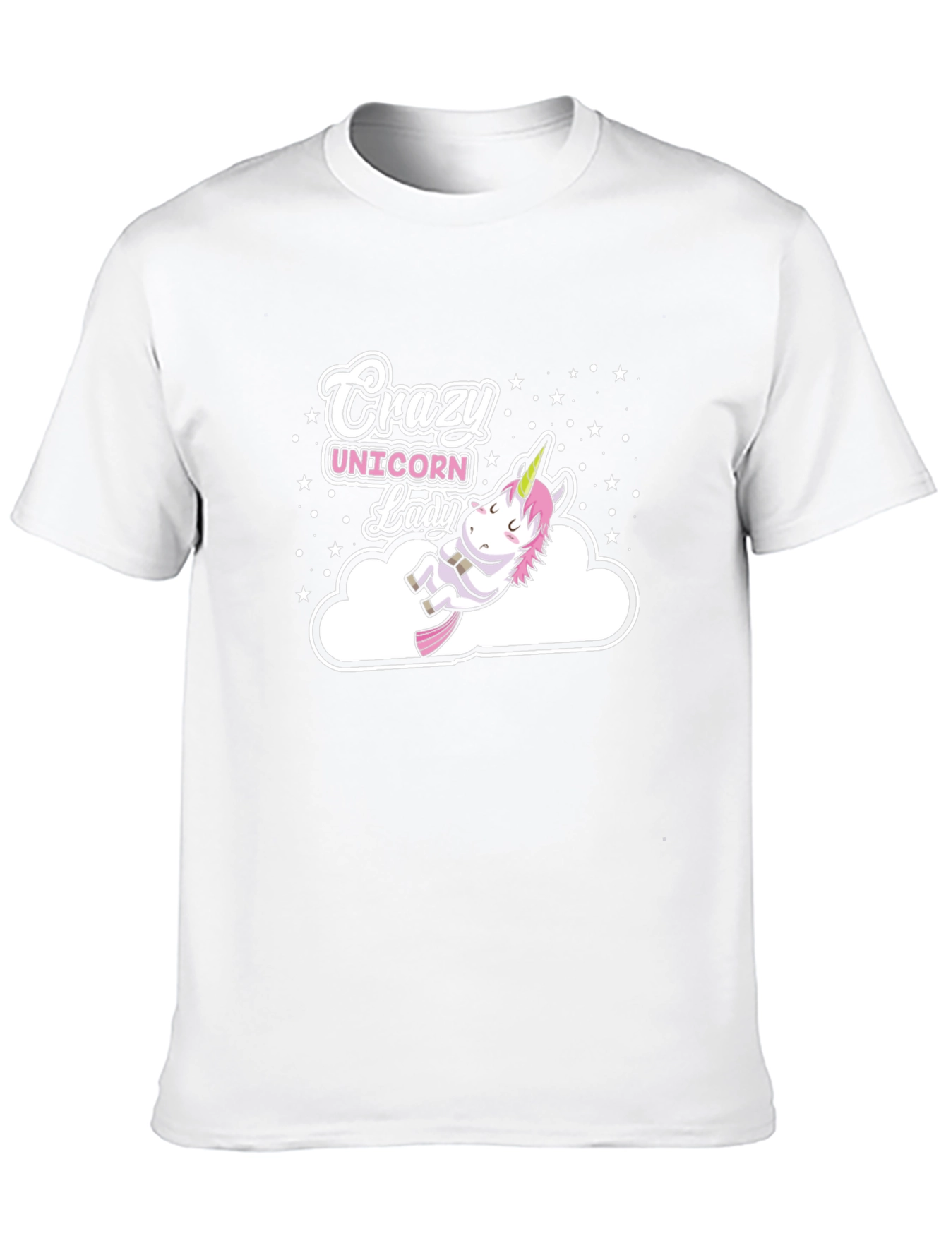 Black Crazy Unicorn Lady Black T-Shirt view 10
