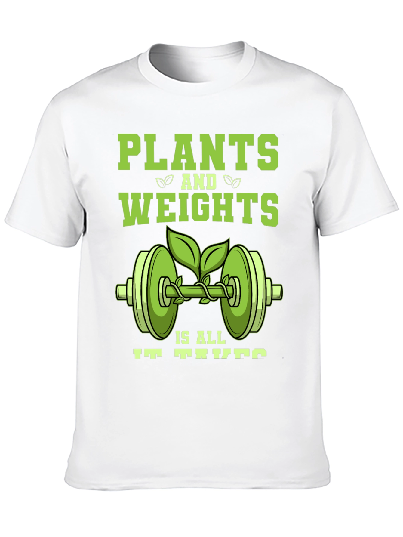 Black Plants and Weights T-Shirt - Vegan Fitness Apparel view 10