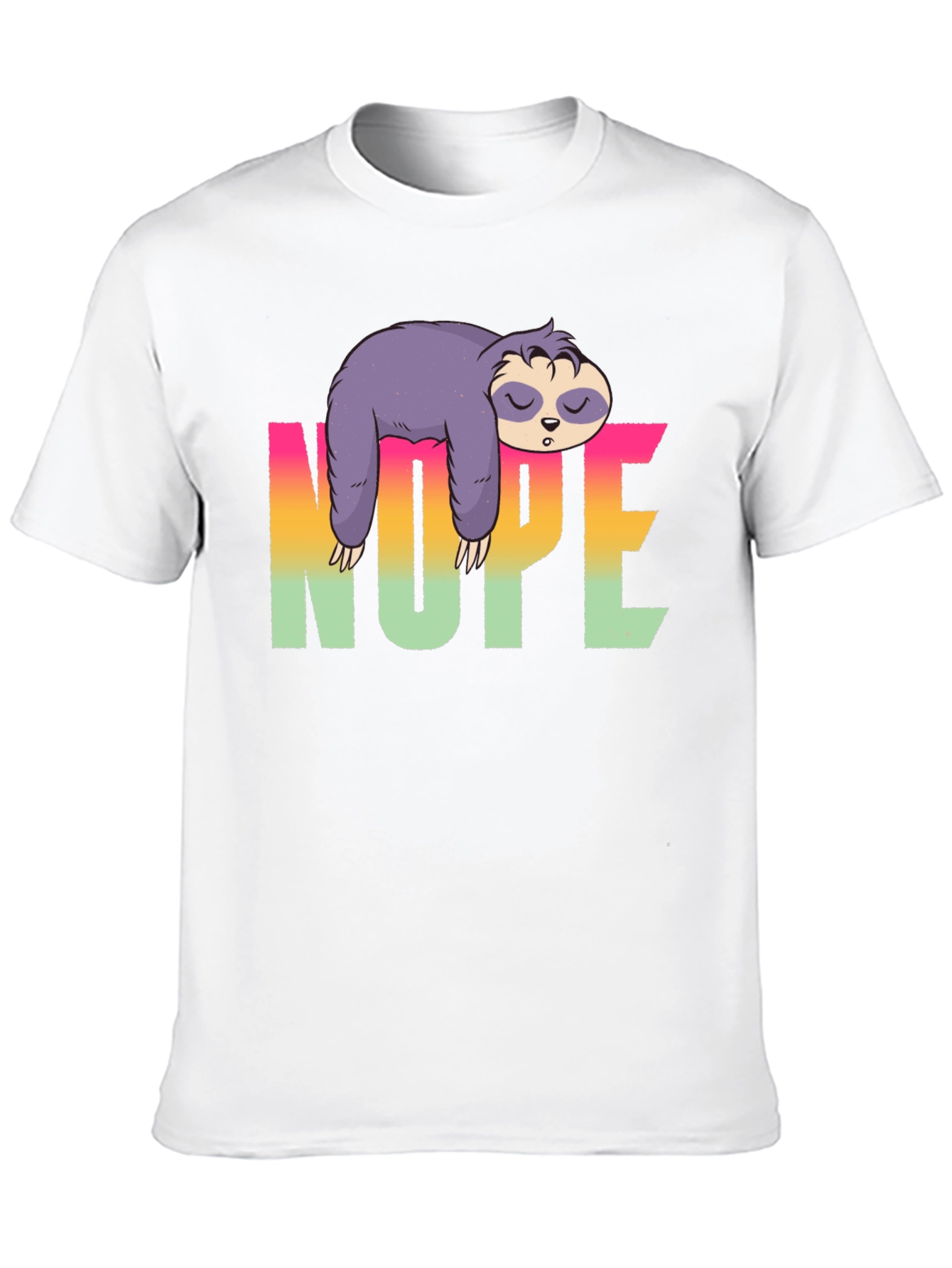 Black Nope Sloth T-Shirt - Funny Lazy Animal Tee view 10