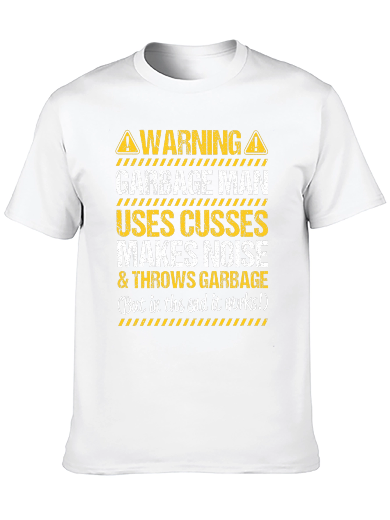 Black Warning Garbage Man T-Shirt - Funny Novelty Tee view 10