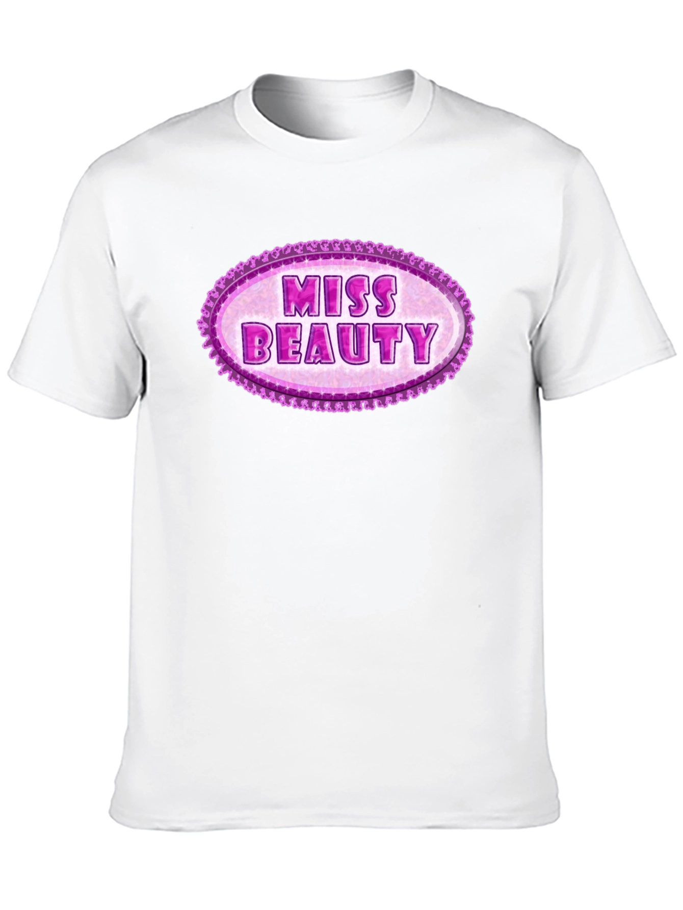 Black Miss Beauty Oval Graphic Tee - Black Cotton Blend view 10