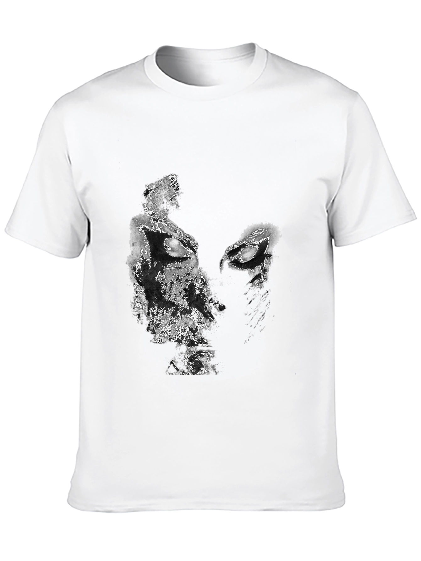 Black Abstract Face Graphic Black T-Shirt view 10