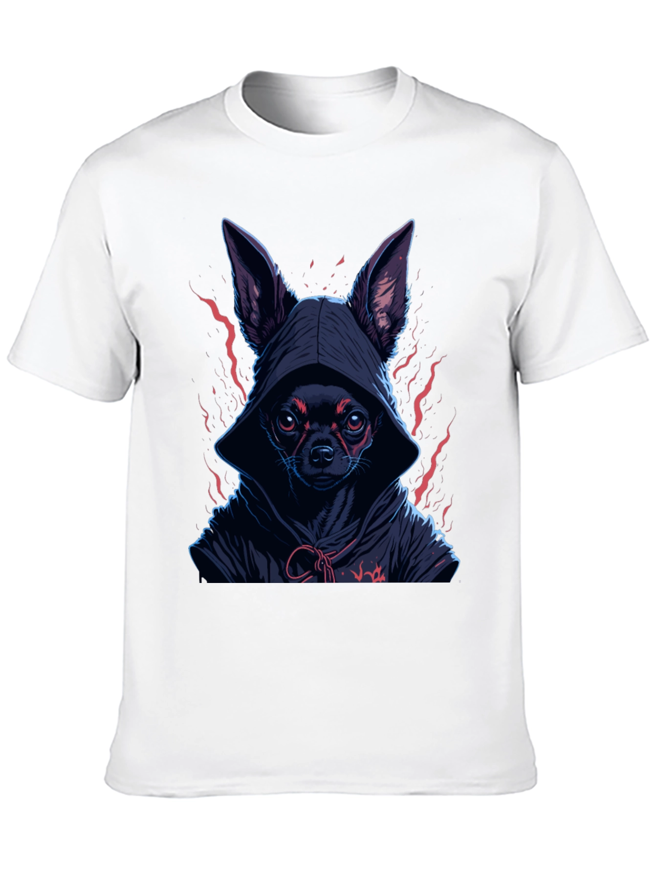 Black Hooded Chihuahua Graphic Tee view 10