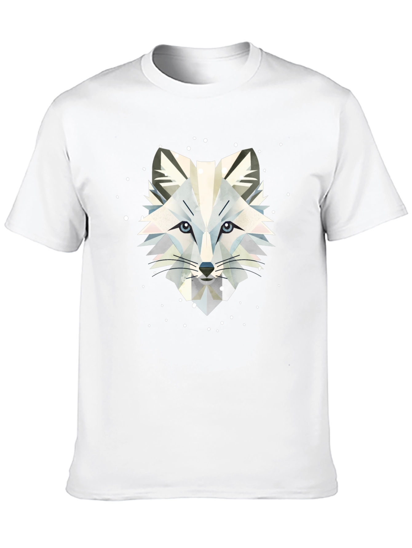 Black Geometric Arctic Fox Graphic Tee - Stylish Black T-Shirt view 10