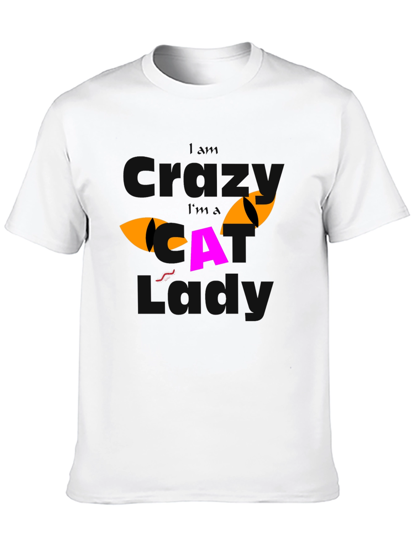 Black Crazy Cat Lover Graphic T-Shirt view 10