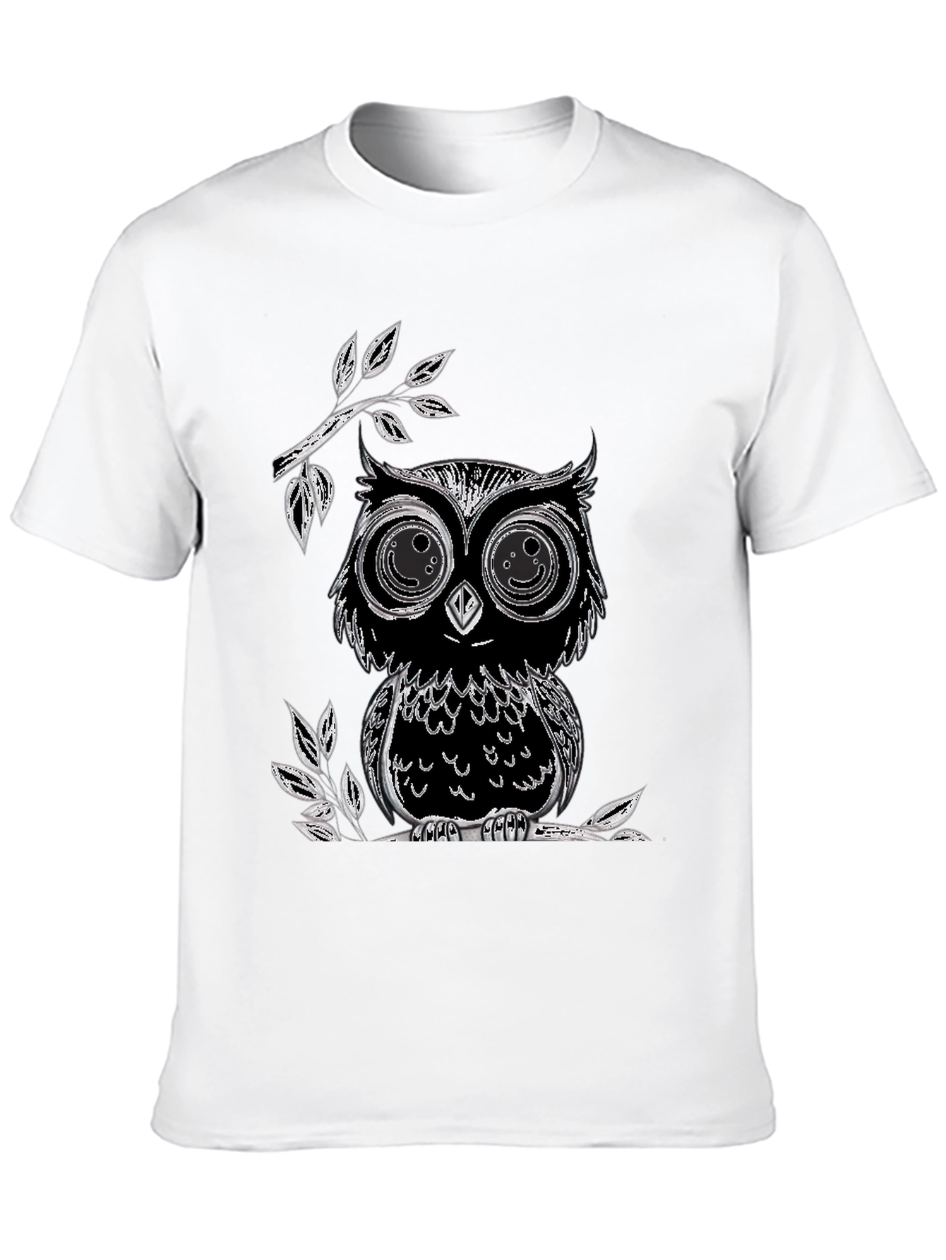 Black Owl Graphic T-Shirt - Soft Cotton Blend, Black view 10