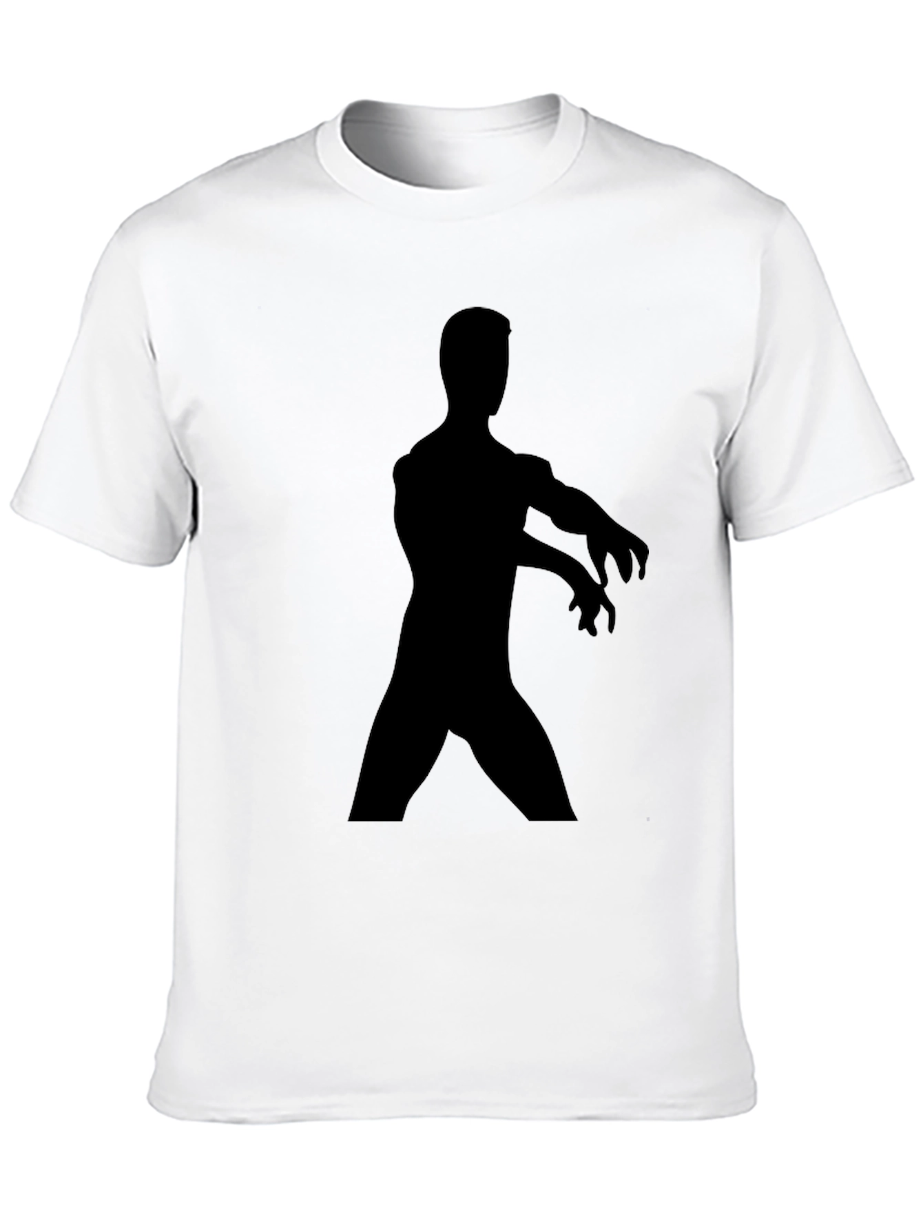 Black Men's Black Graphic Tee - Zombie Silhouette view 10